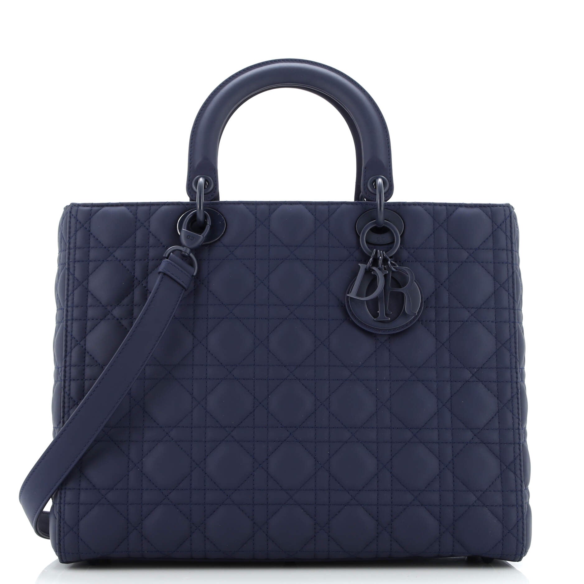 Christian Dior Ultra Matte Lady Dior Bag Cannage Quilt Calfskin Large