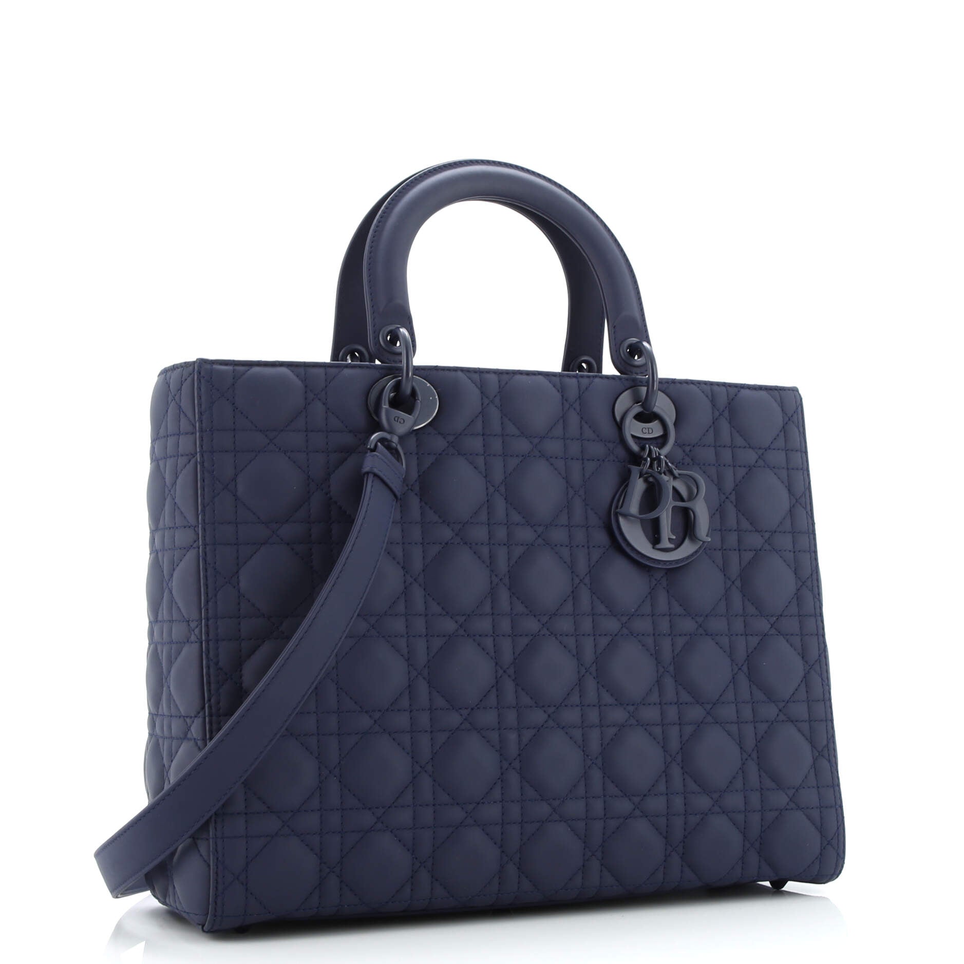 Christian Dior Ultra Matte Lady Dior Bag Cannage Quilt Calfskin Large