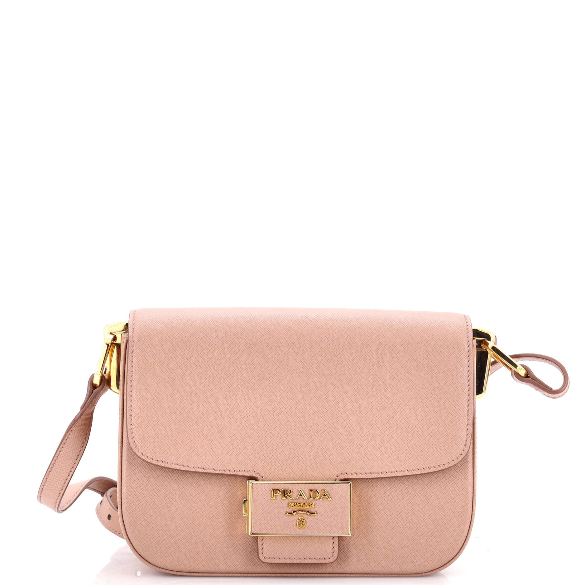 Prada Embleme Flap Bag Saffiano Leather Small
