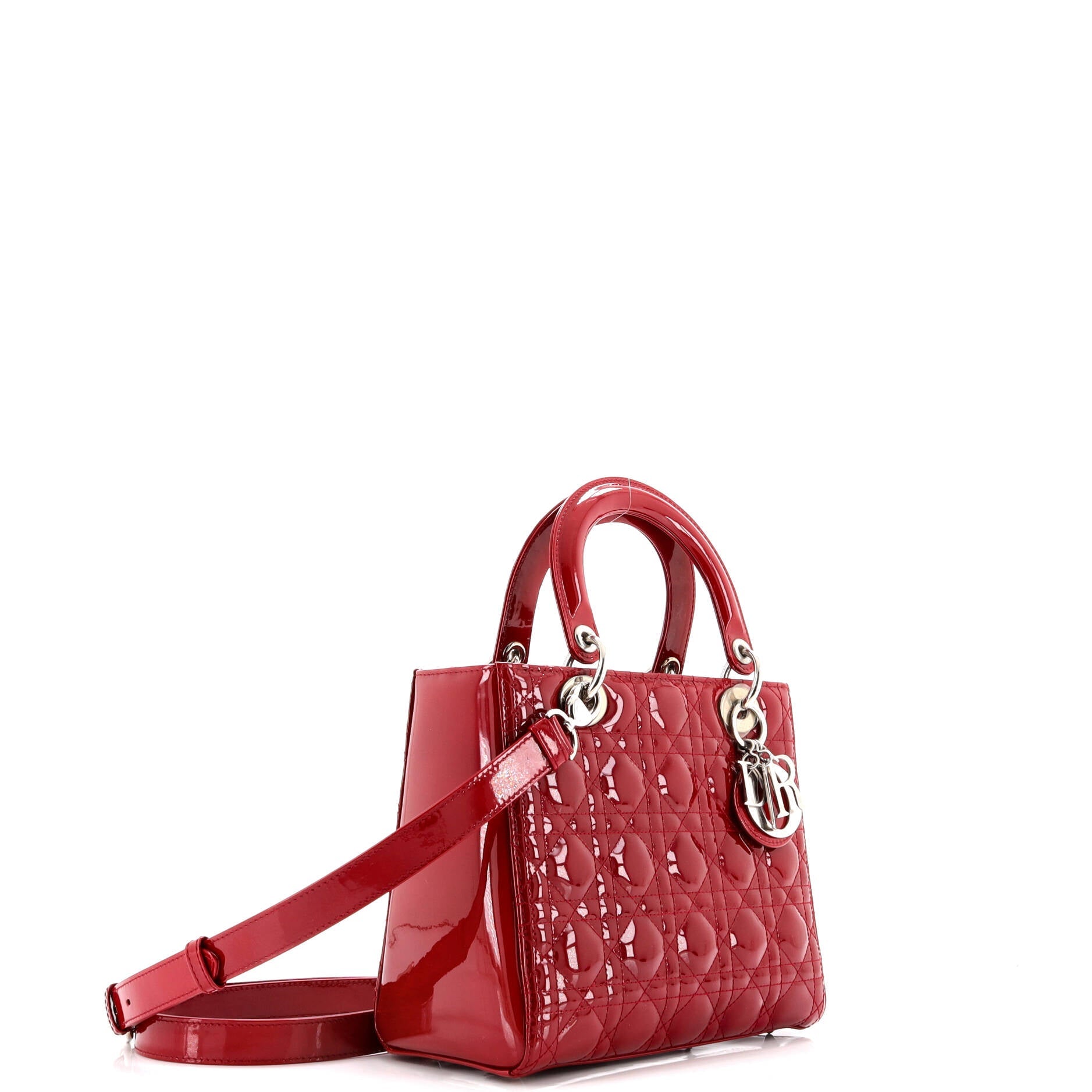 Christian Dior Lady Dior Bag Cannage Quilt Patent Medium