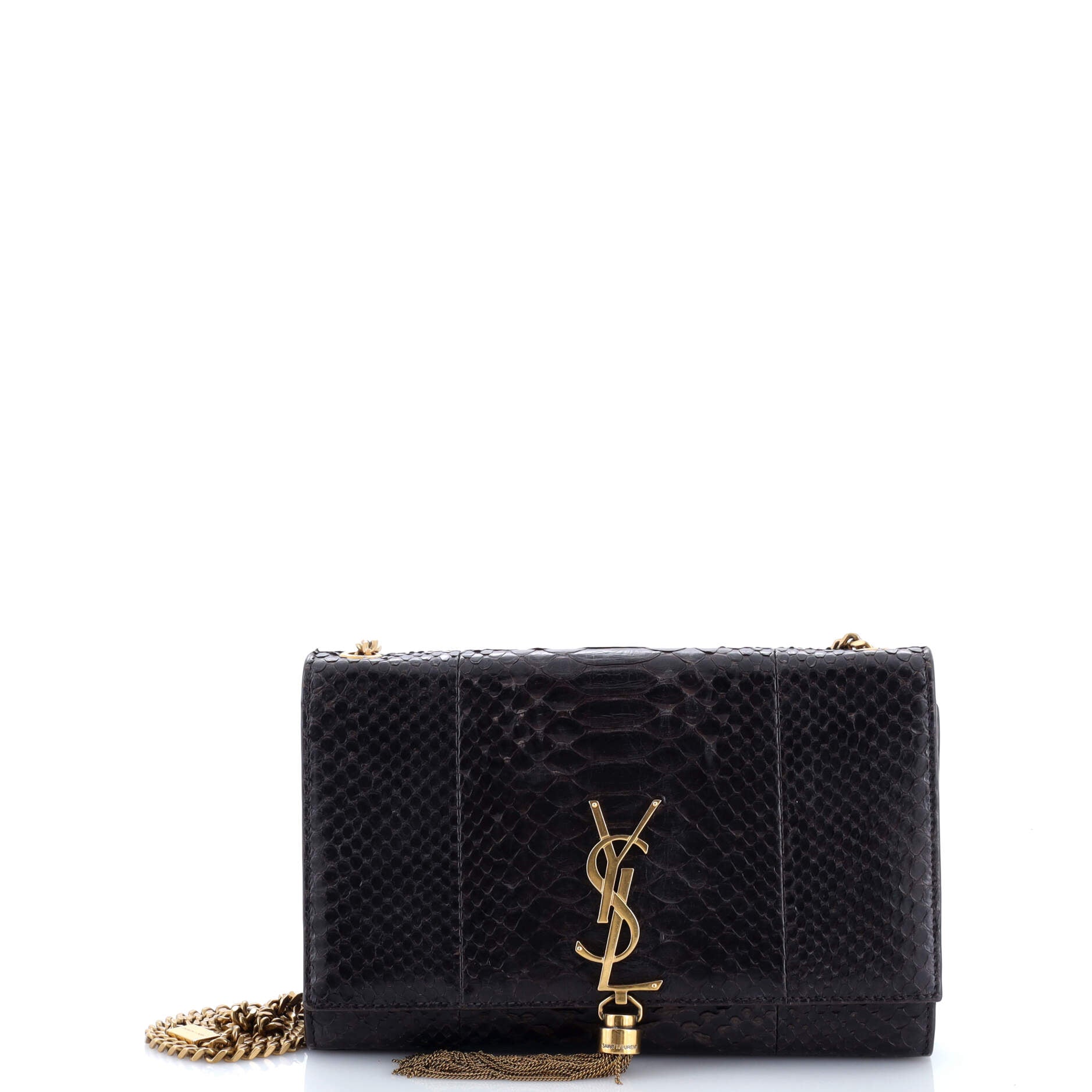 Saint Laurent Classic Monogram Tassel Crossbody Bag Python Medium