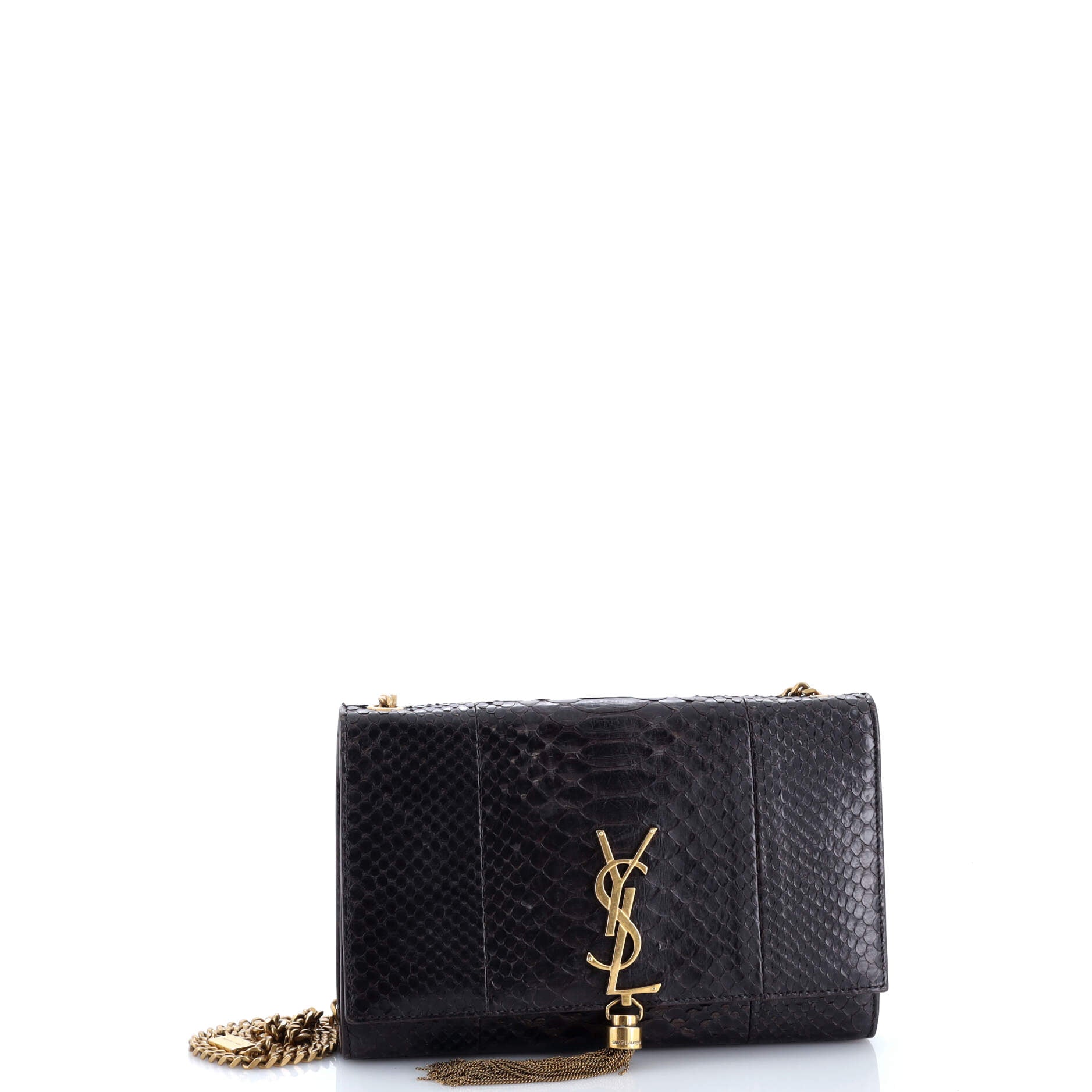 Saint Laurent Classic Monogram Tassel Crossbody Bag Python Medium