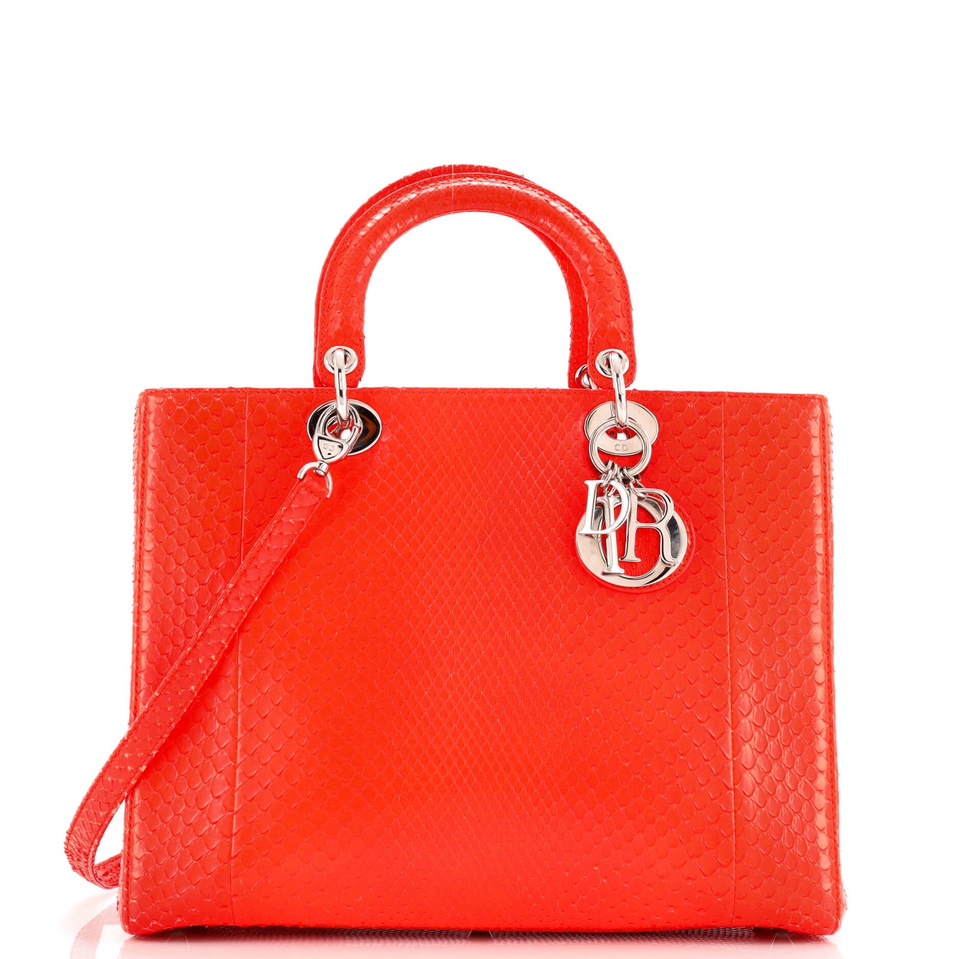 Christian Dior Lady Dior Bag Python Large