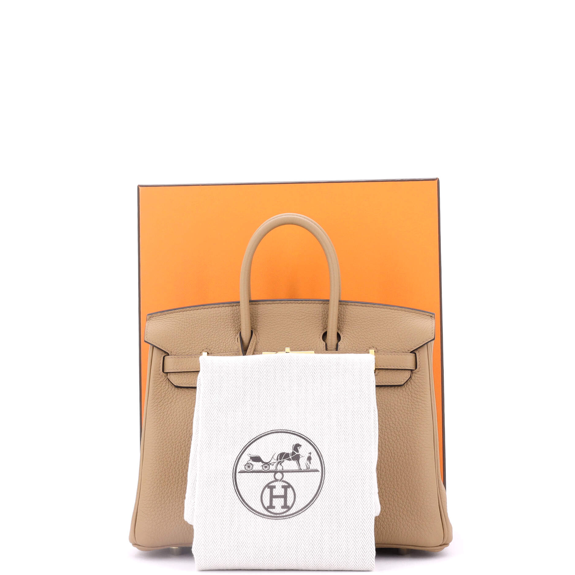 Hermes Birkin Handbag Brown Togo with Gold Hardware 25