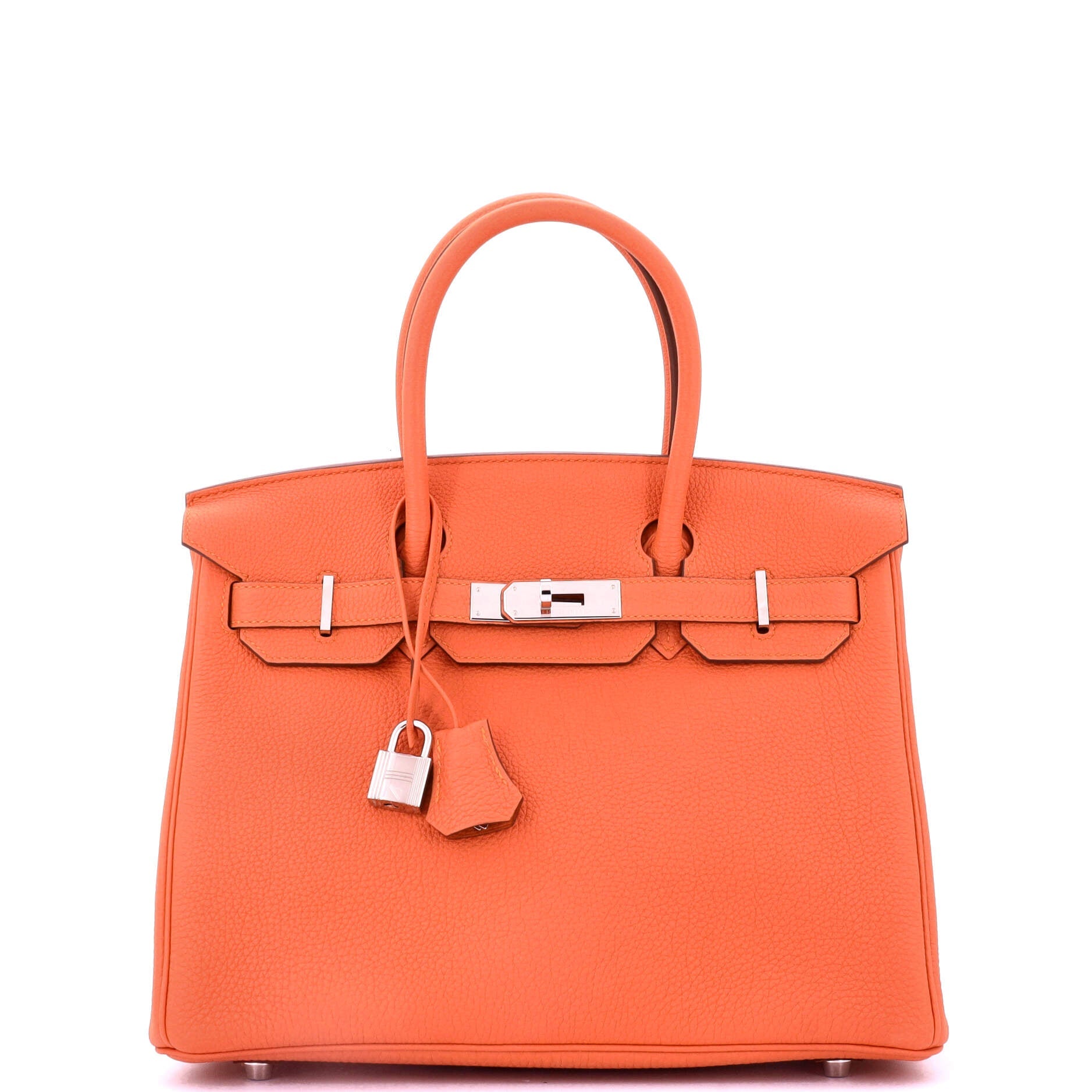 Hermes Birkin Handbag Orange Togo with Palladium Hardware 30