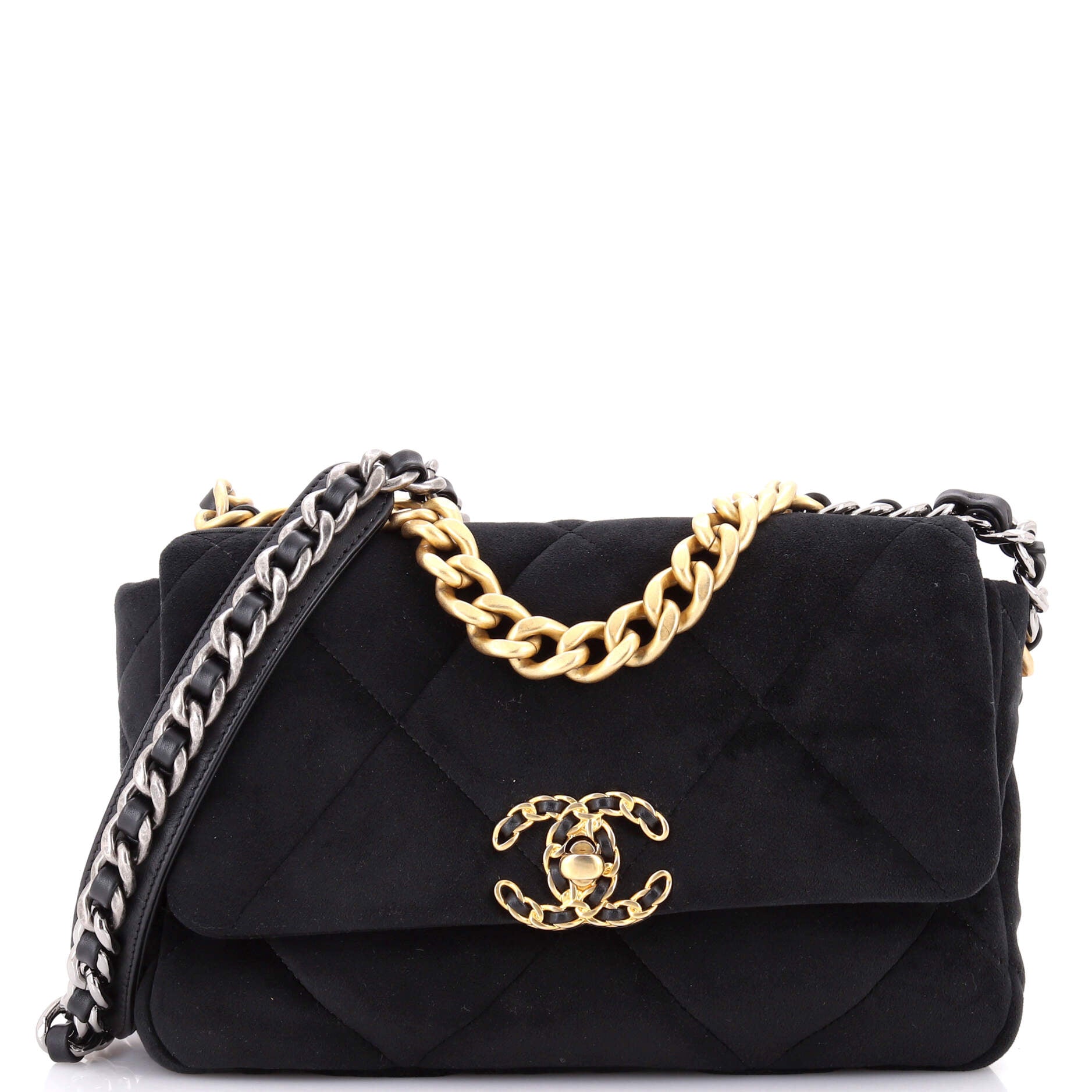 Chanel 19 Flap Bag Quilted Velvet Medium