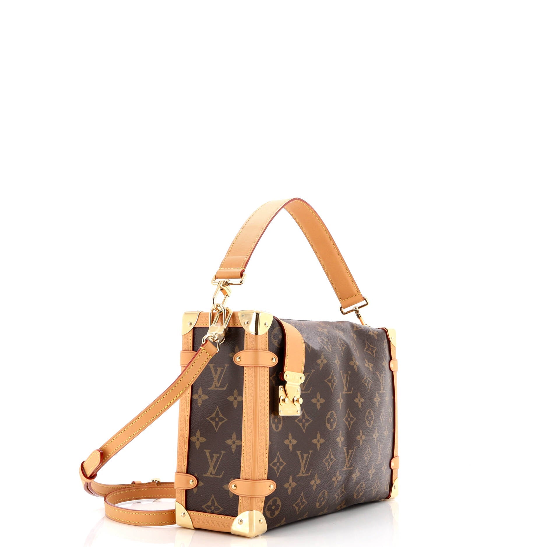 Louis Vuitton Side Trunk Handbag Monogram Canvas GM