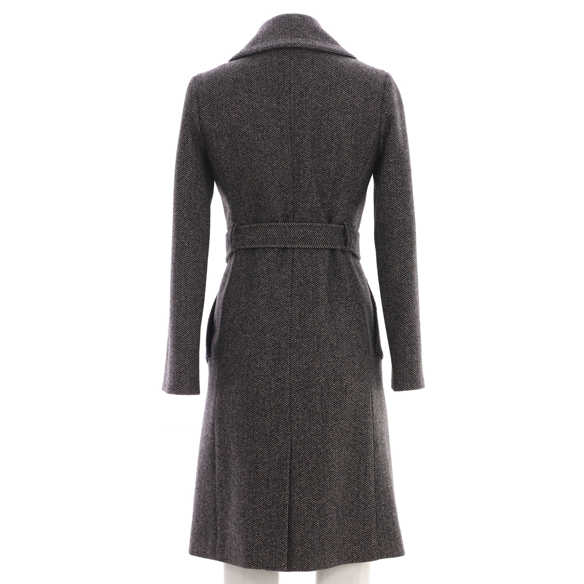 Christian Dior Women's Double Breasted Belted Coat Wool Blend
