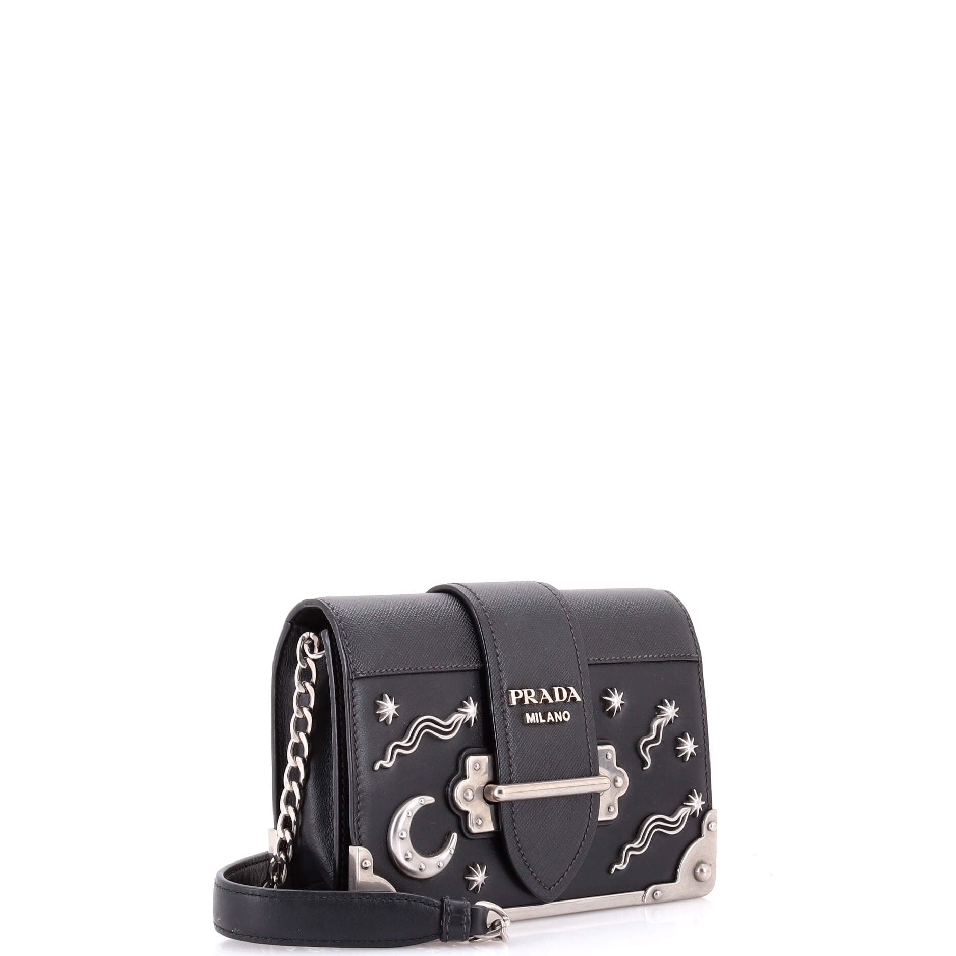 Prada Cahier Crossbody Bag Embellished Leather Small