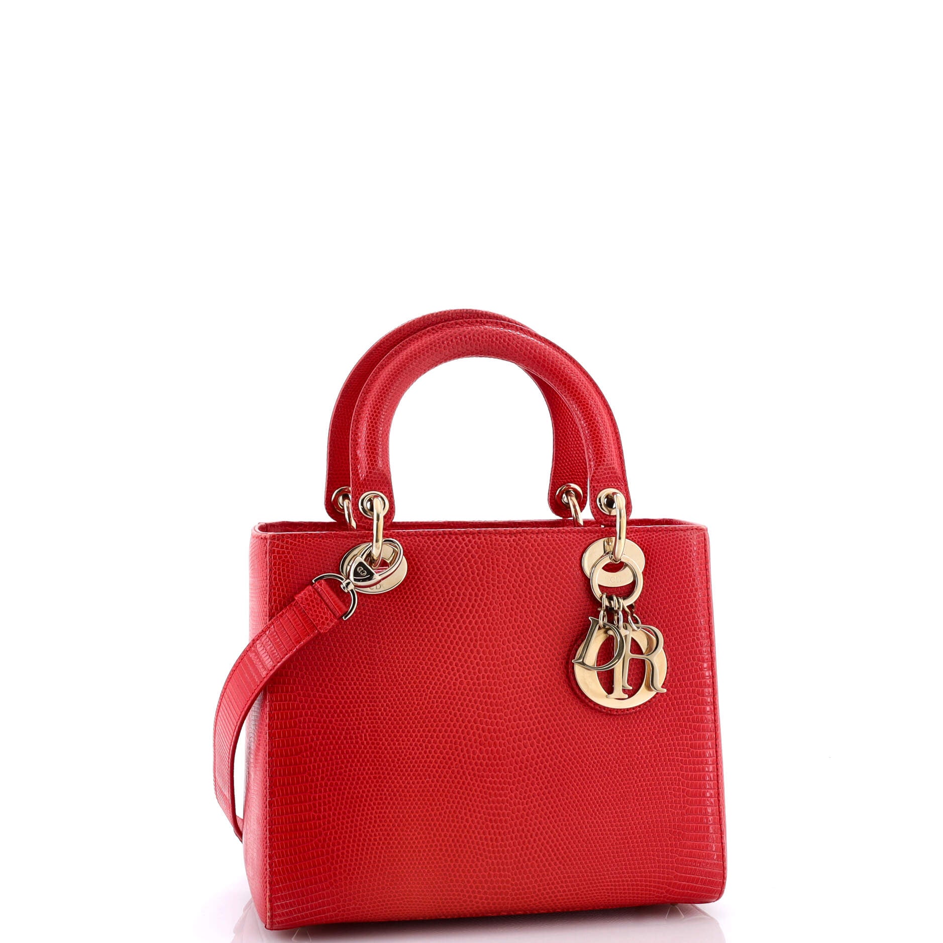 Christian Dior Lady Dior Bag Lizard Medium