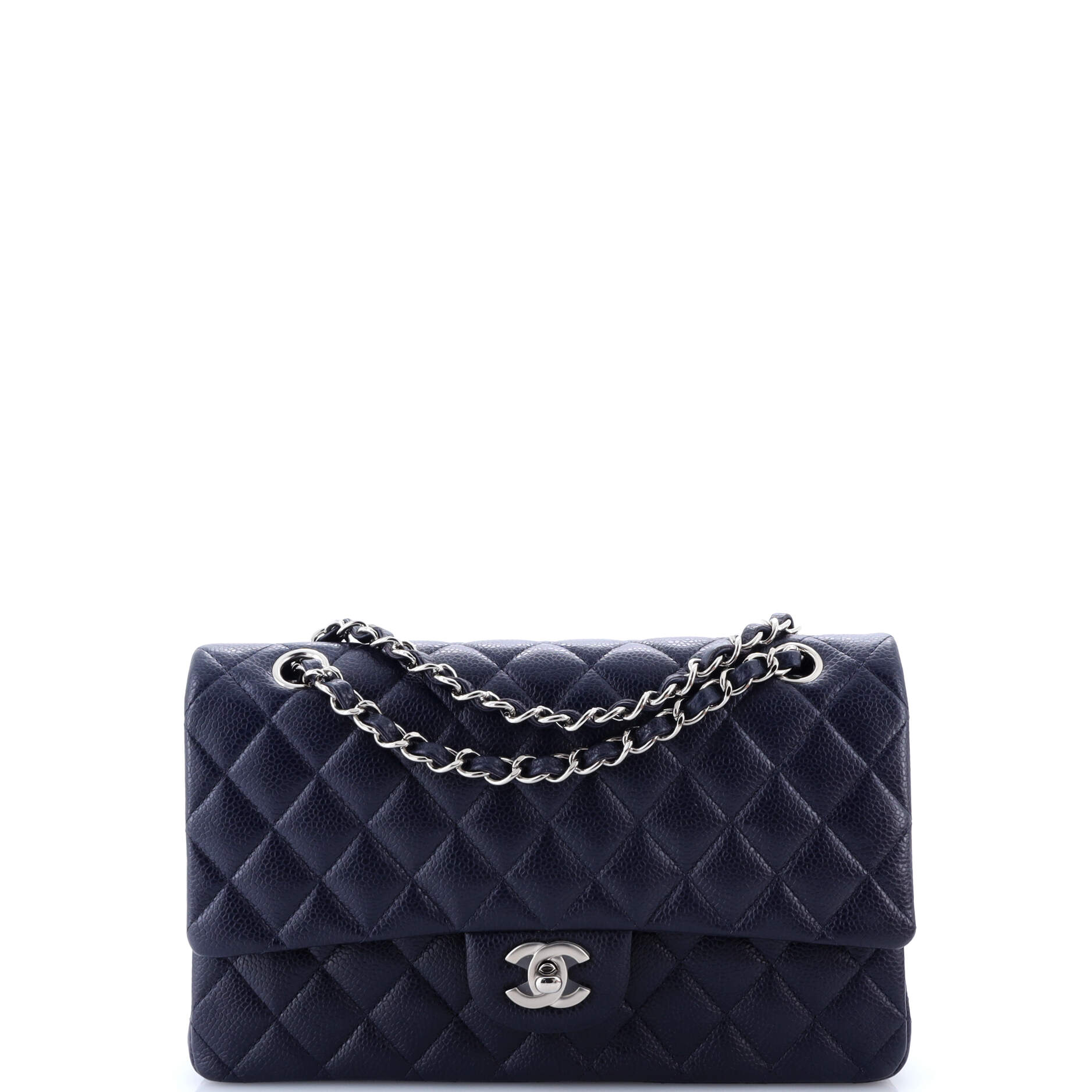 Chanel Classic Double Flap Bag Quilted Caviar Medium