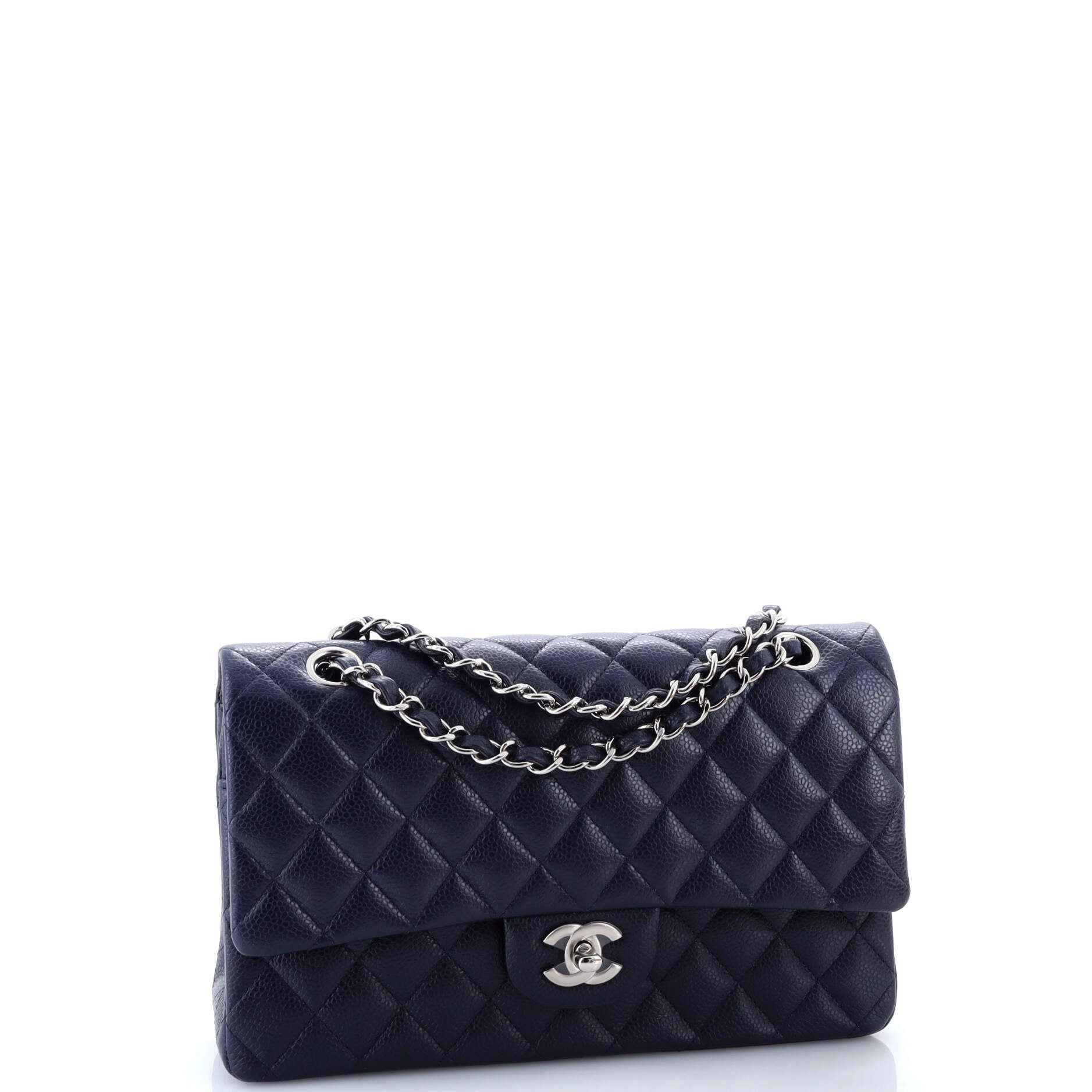 Chanel Classic Double Flap Bag Quilted Caviar Medium