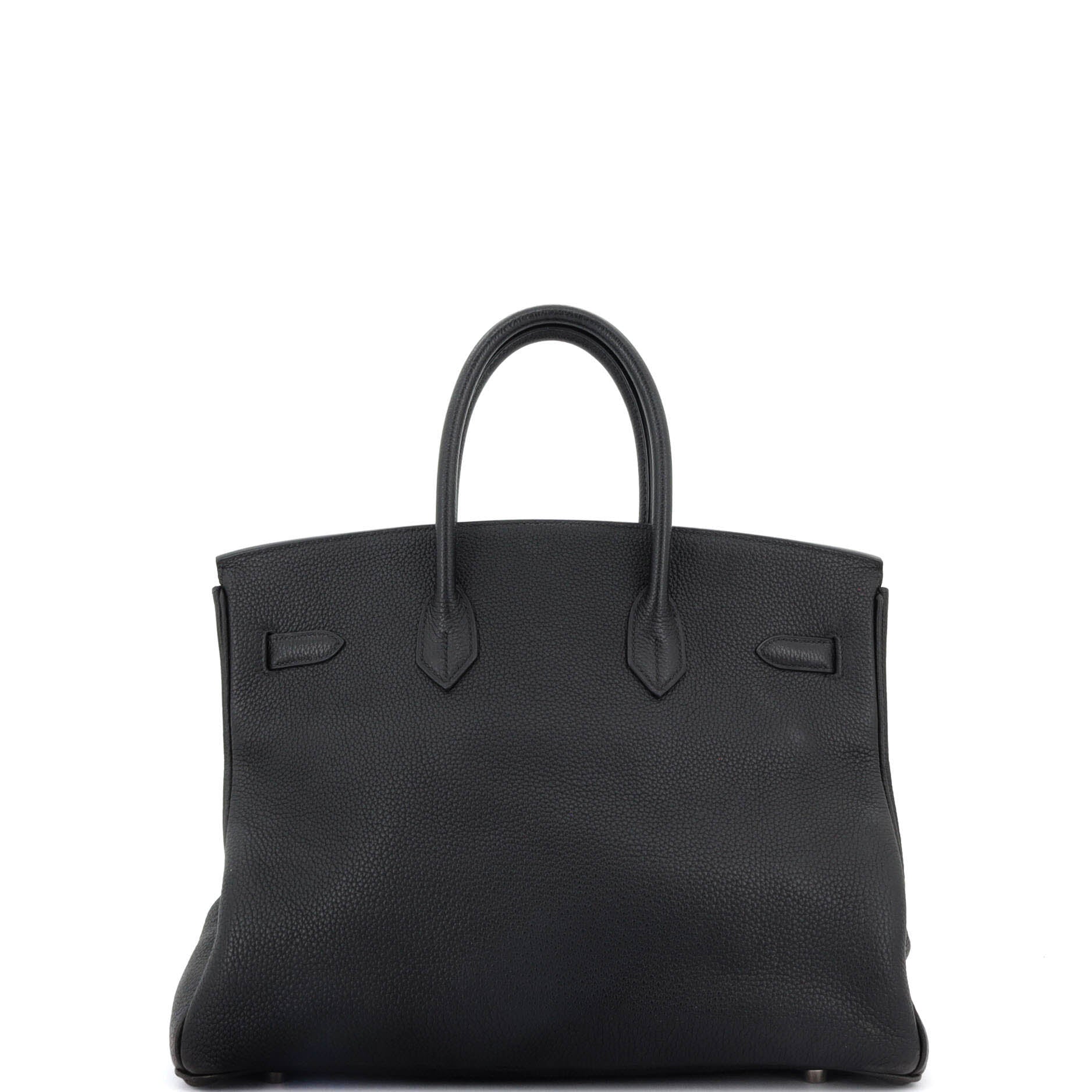 Hermes Birkin Handbag Black Clemence with Palladium Hardware 35