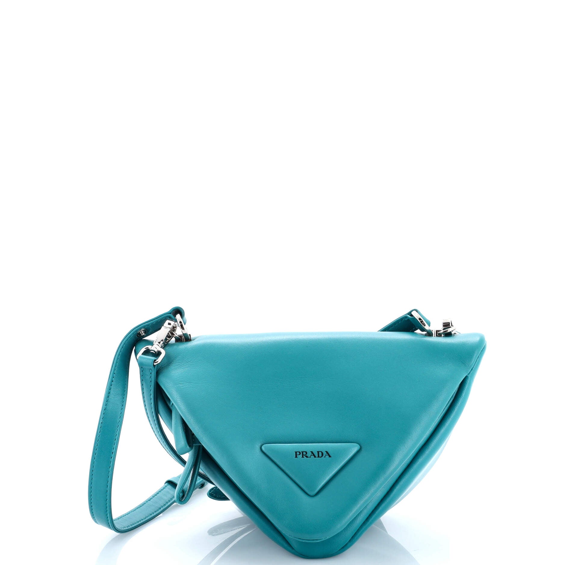 Prada Triangle Convertible Zip Handbag Leather Small