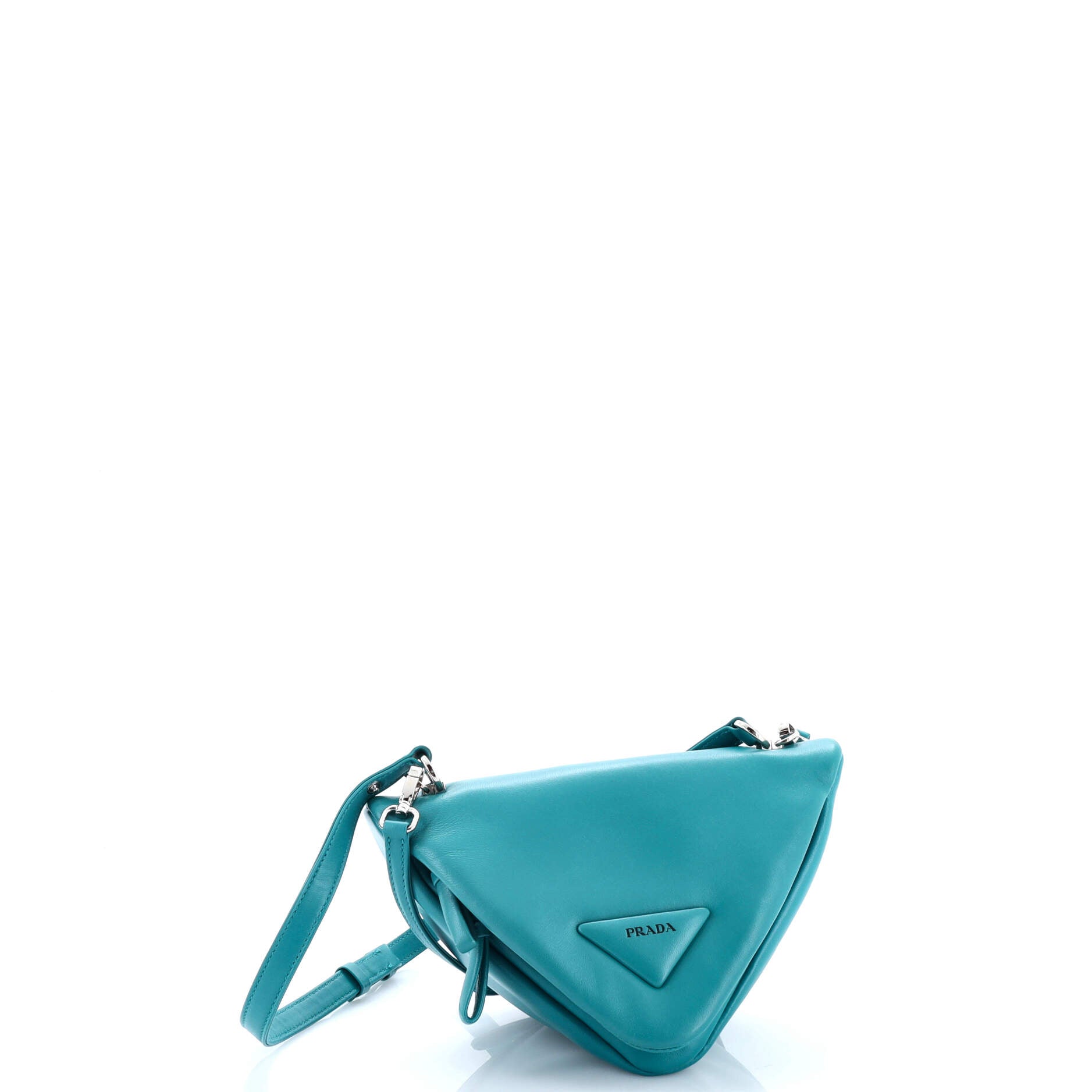Prada Triangle Convertible Zip Handbag Leather Small