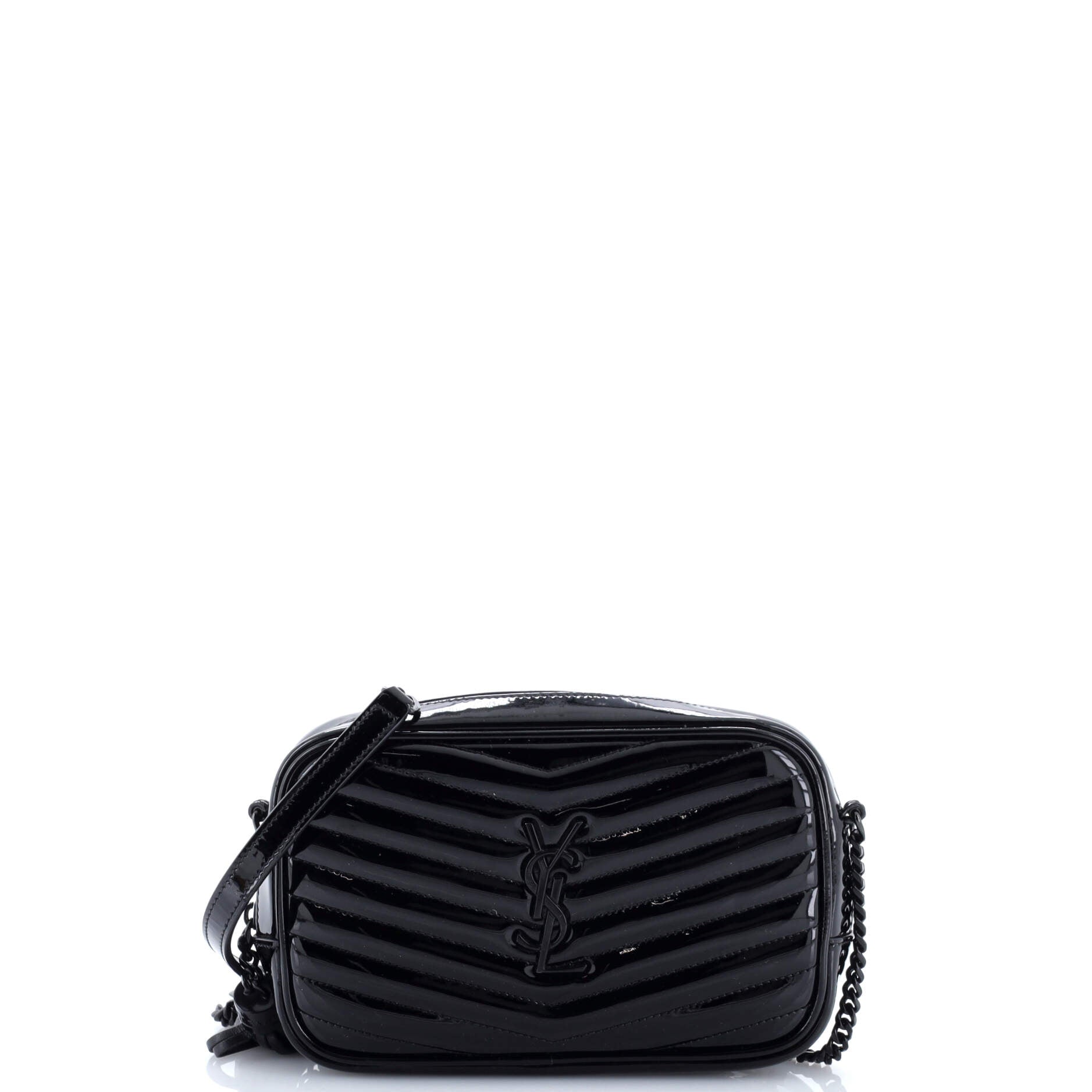 Saint Laurent Lou Camera Bag Matelasse Chevron Patent Mini