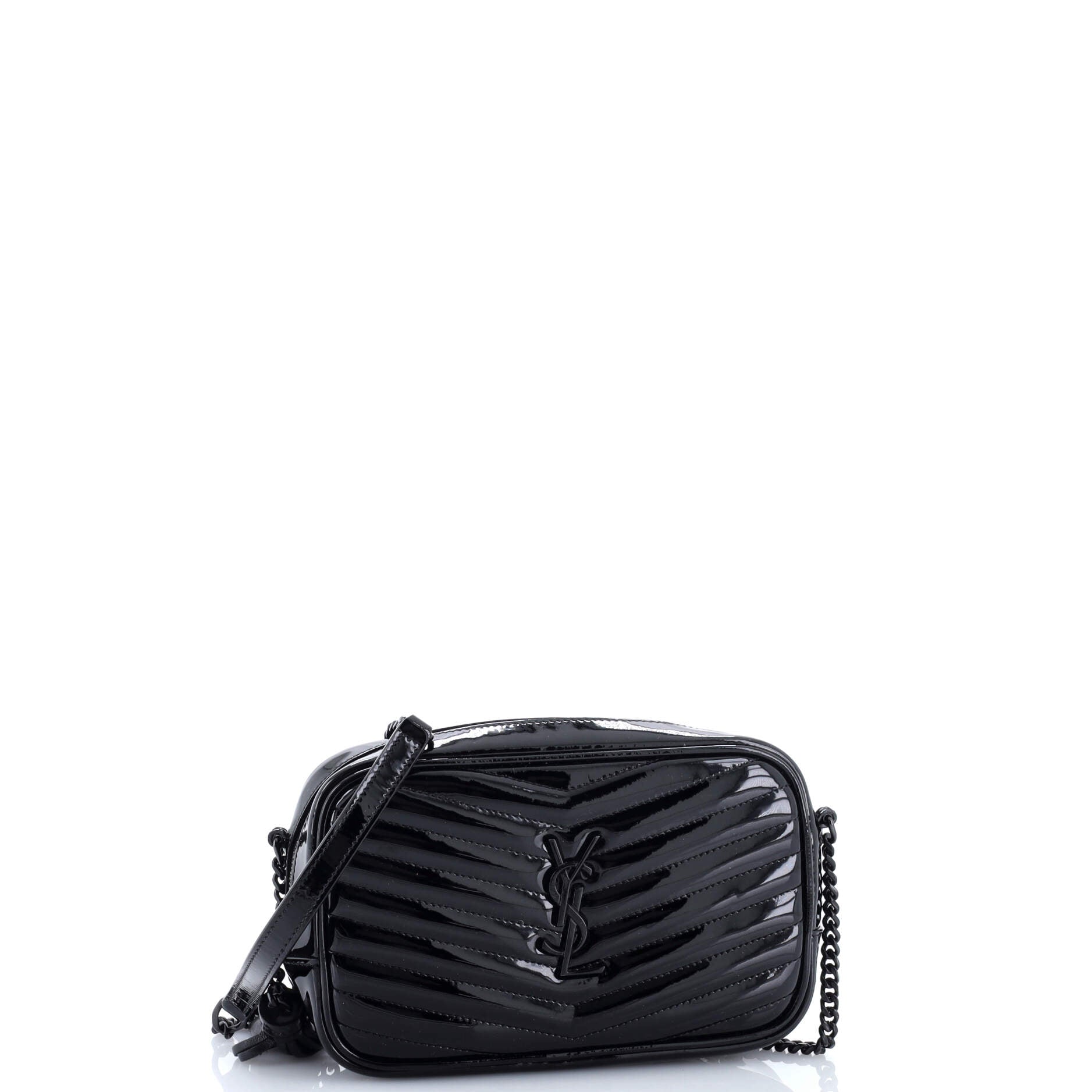 Saint Laurent Lou Camera Bag Matelasse Chevron Patent Mini