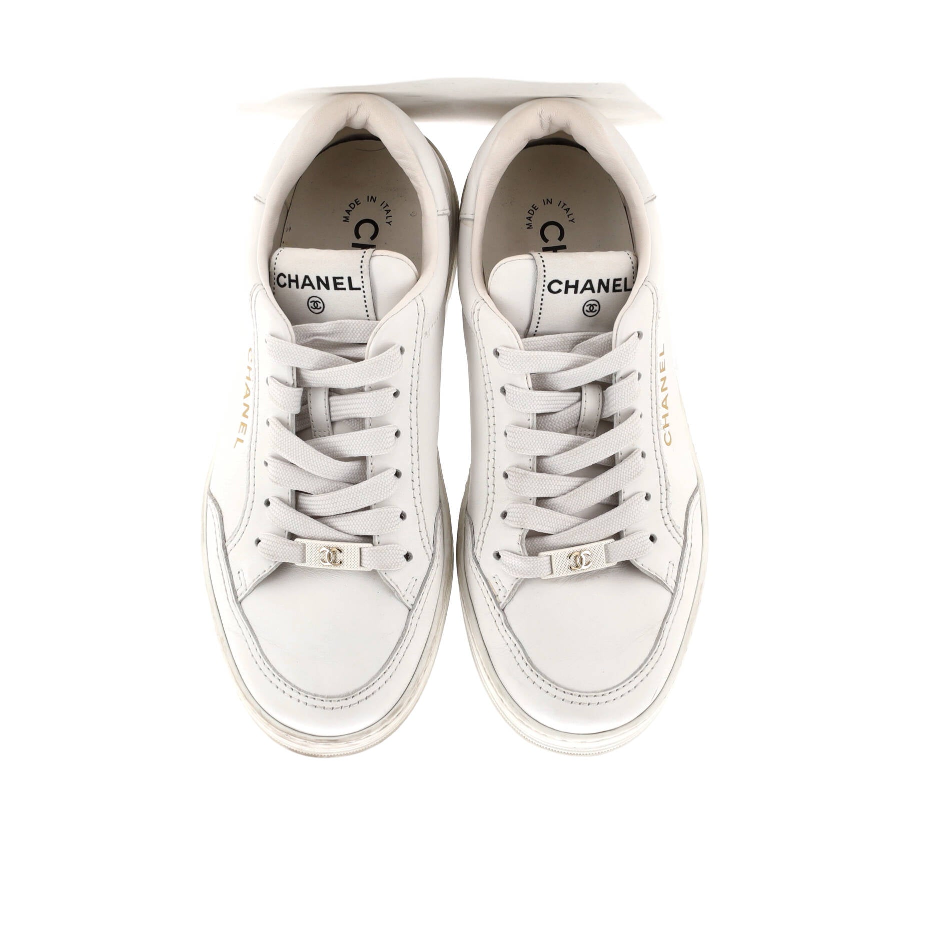 Chanel Women's CC Logo Low-Top Sneakers Leather
