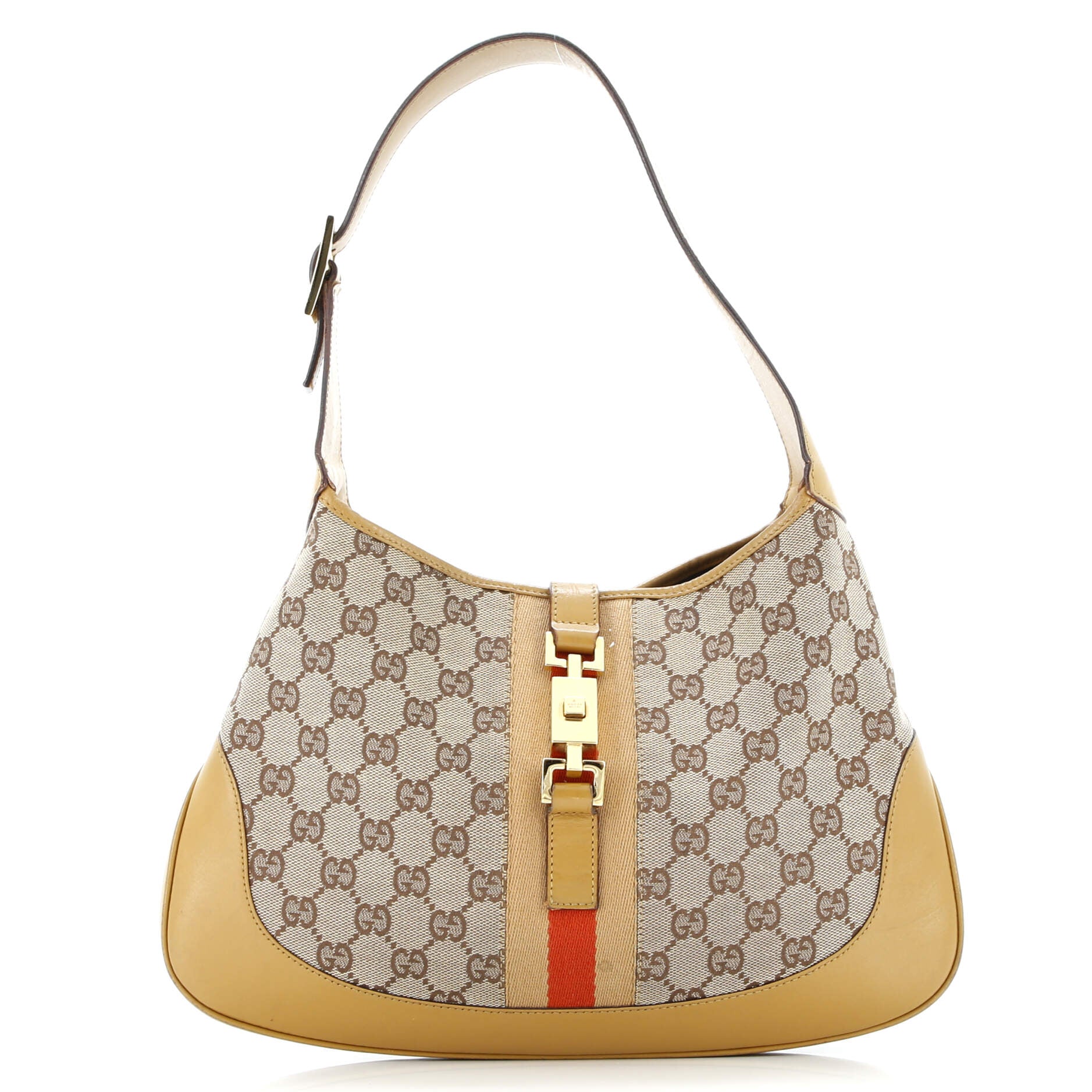 Gucci Web Jackie O Hobo GG Canvas Medium