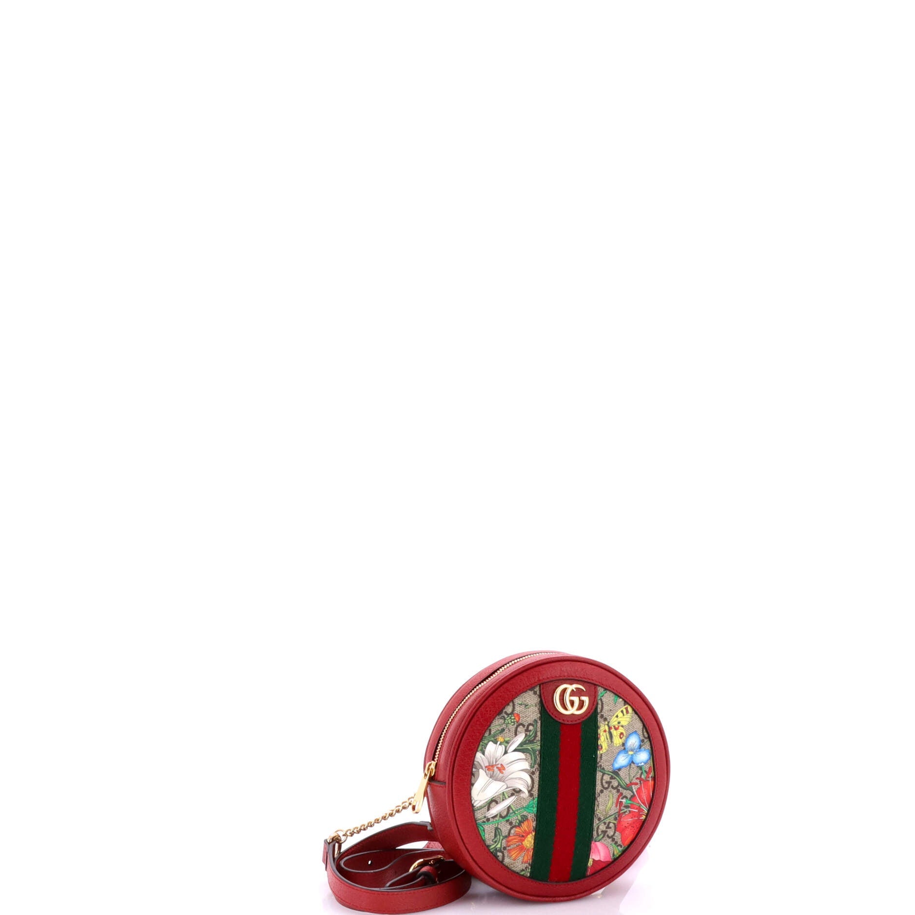 Gucci Ophidia Round Backpack Flora GG Coated Canvas Mini