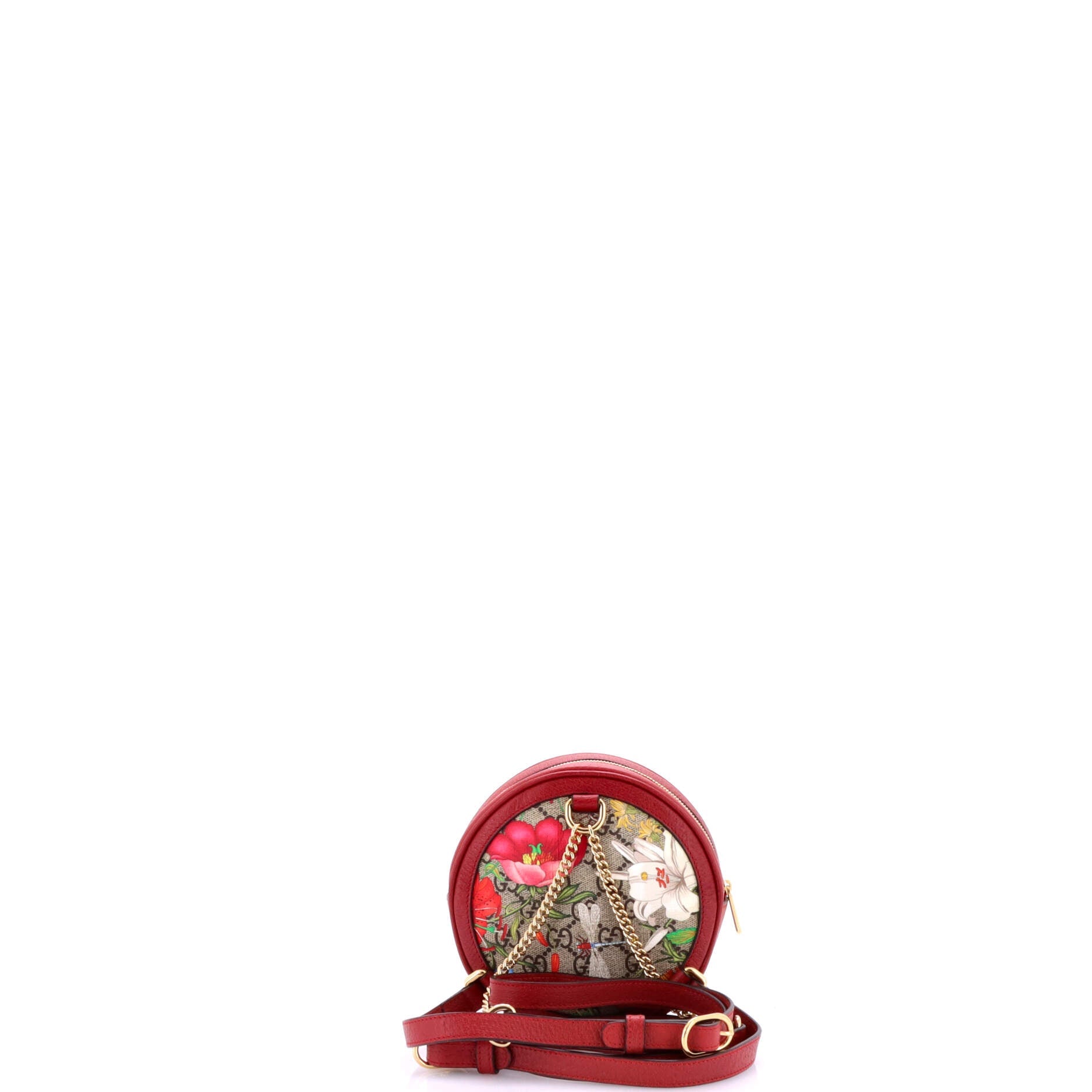 Gucci Ophidia Round Backpack Flora GG Coated Canvas Mini