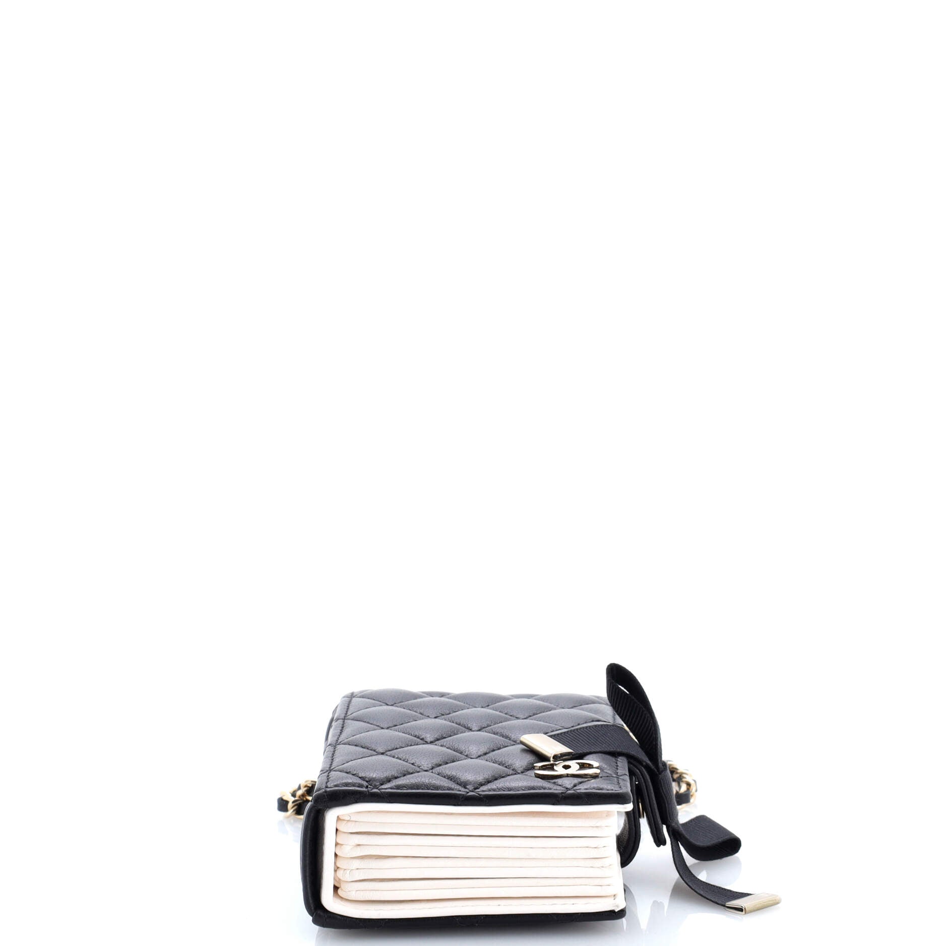Chanel CC Book Card Holder with Chain Quilted Lambskin
