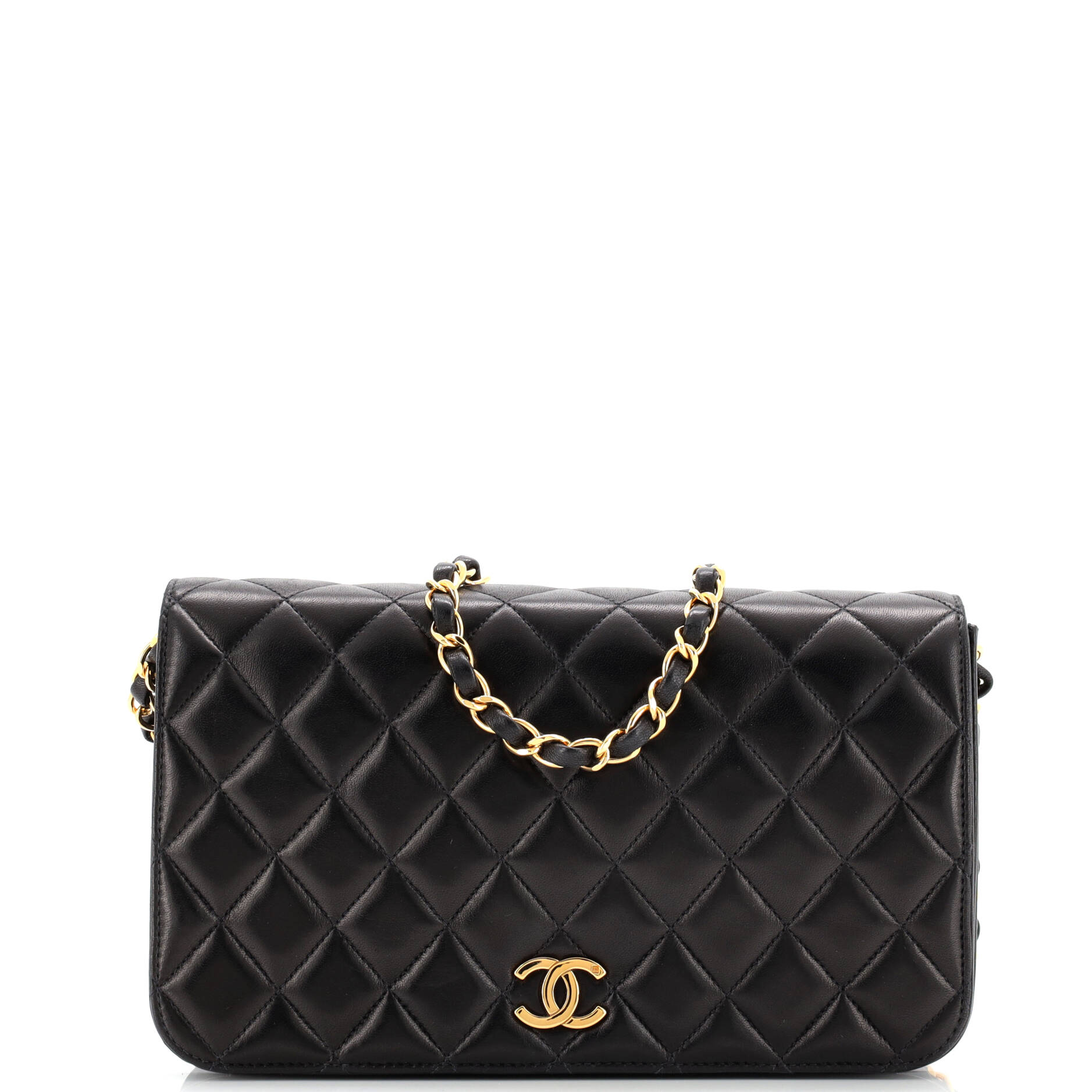 Chanel Vintage Full Flap Bag Quilted Lambskin Medium