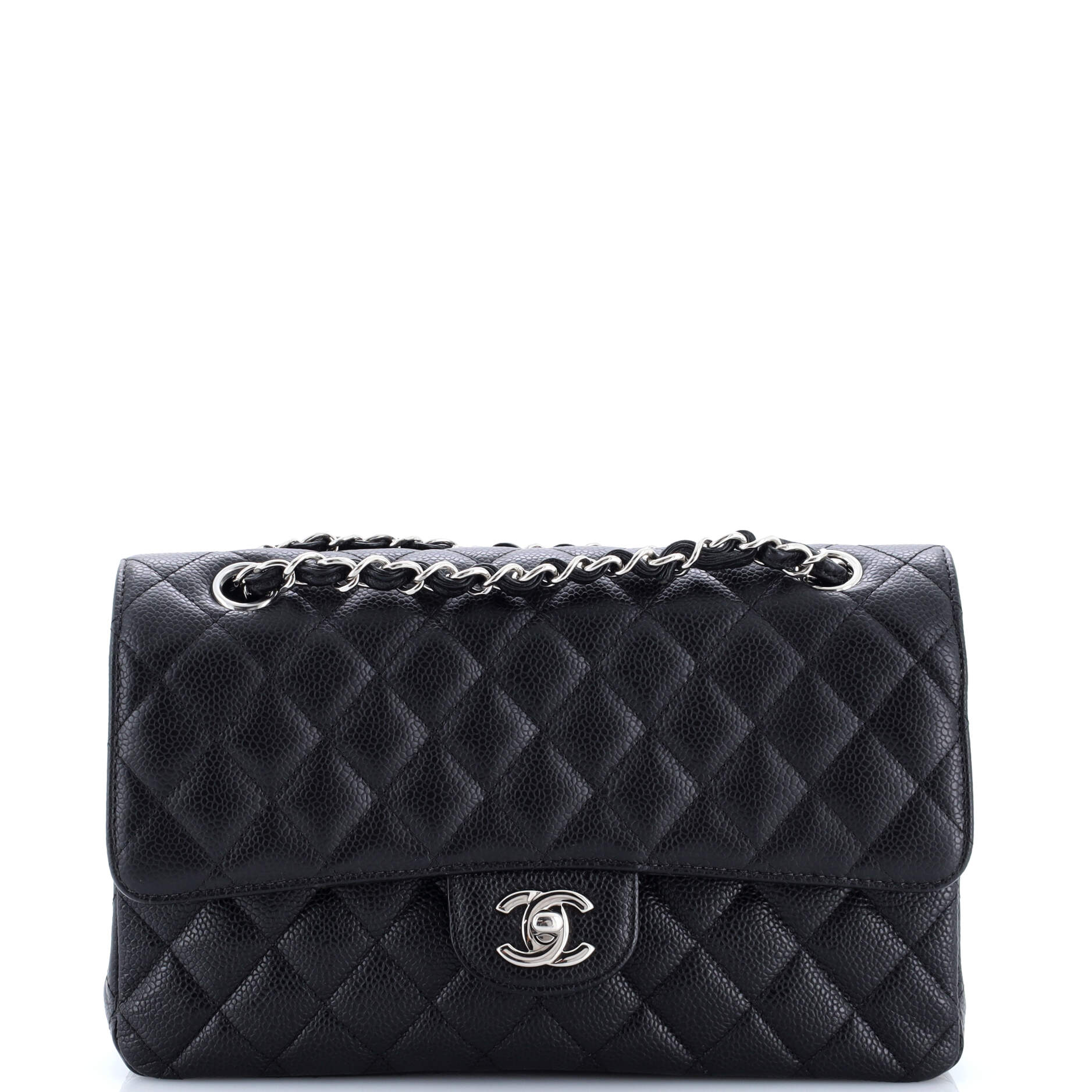 Chanel Classic Double Flap Bag Quilted Caviar Medium