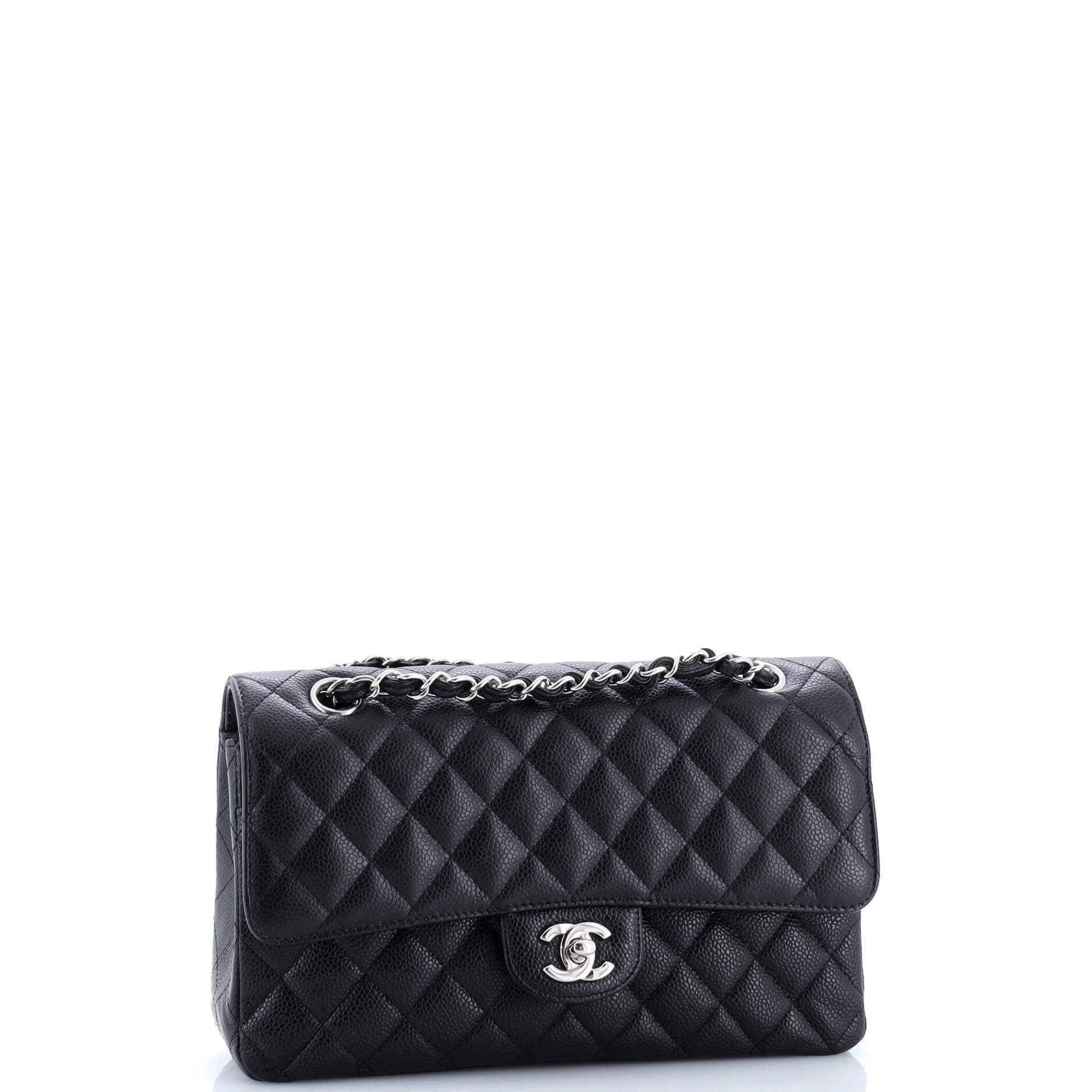 Chanel Classic Double Flap Bag Quilted Caviar Medium