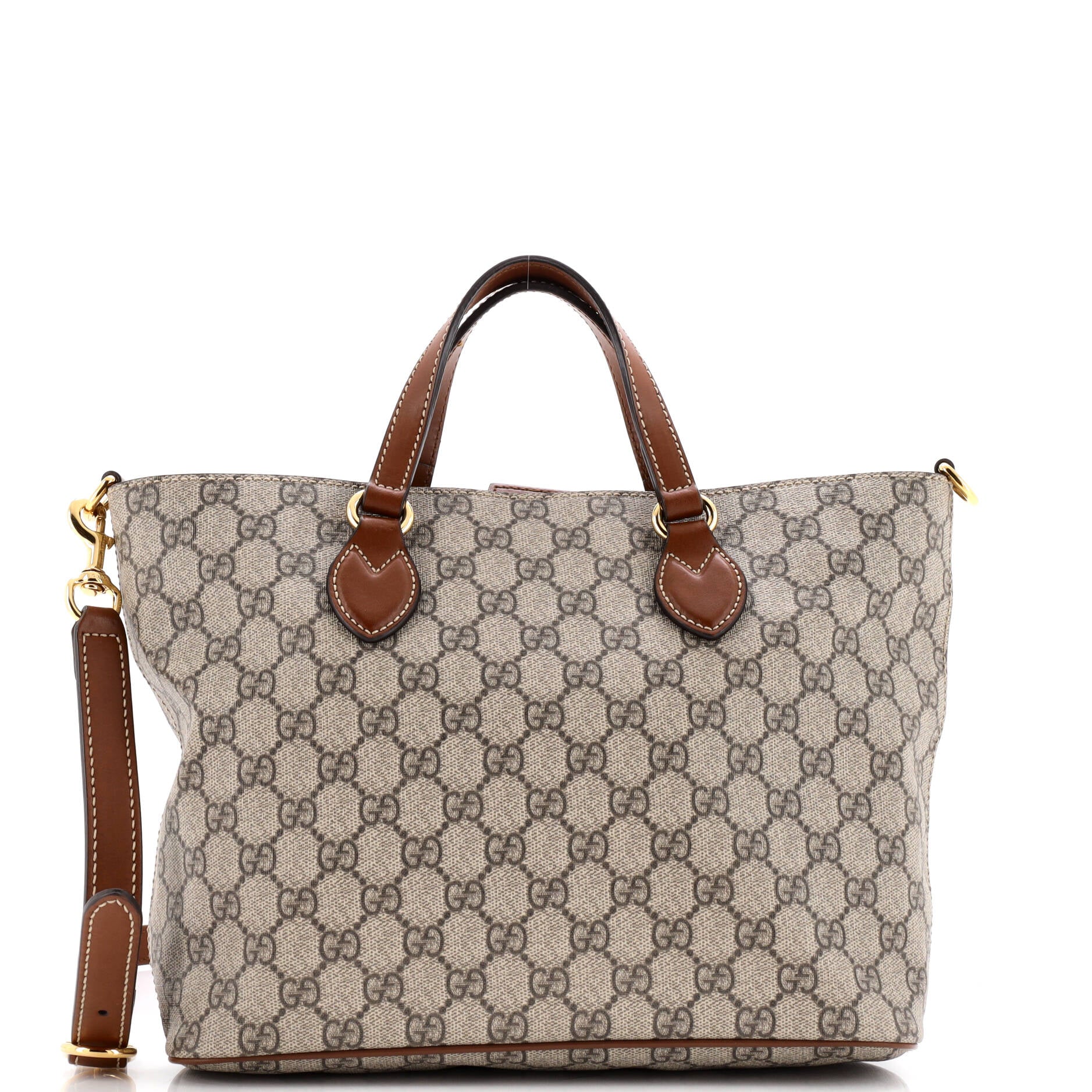 Gucci Convertible Soft Tote GG Coated Canvas with Leather Small