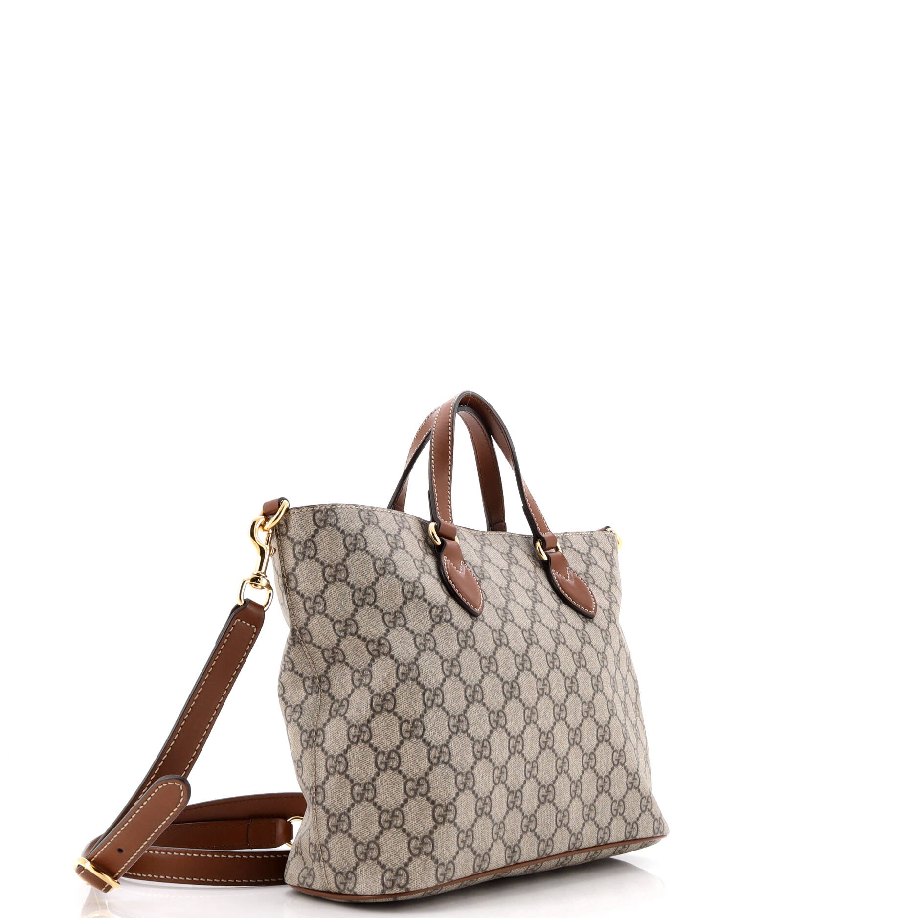 Gucci Convertible Soft Tote GG Coated Canvas with Leather Small