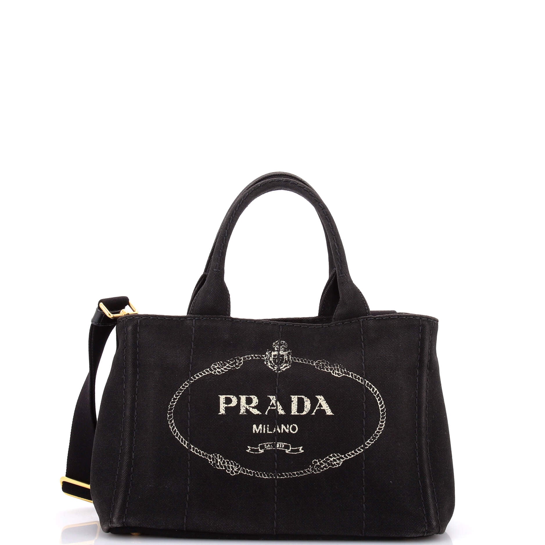 Prada Canapa Convertible Tote Canvas Mini
