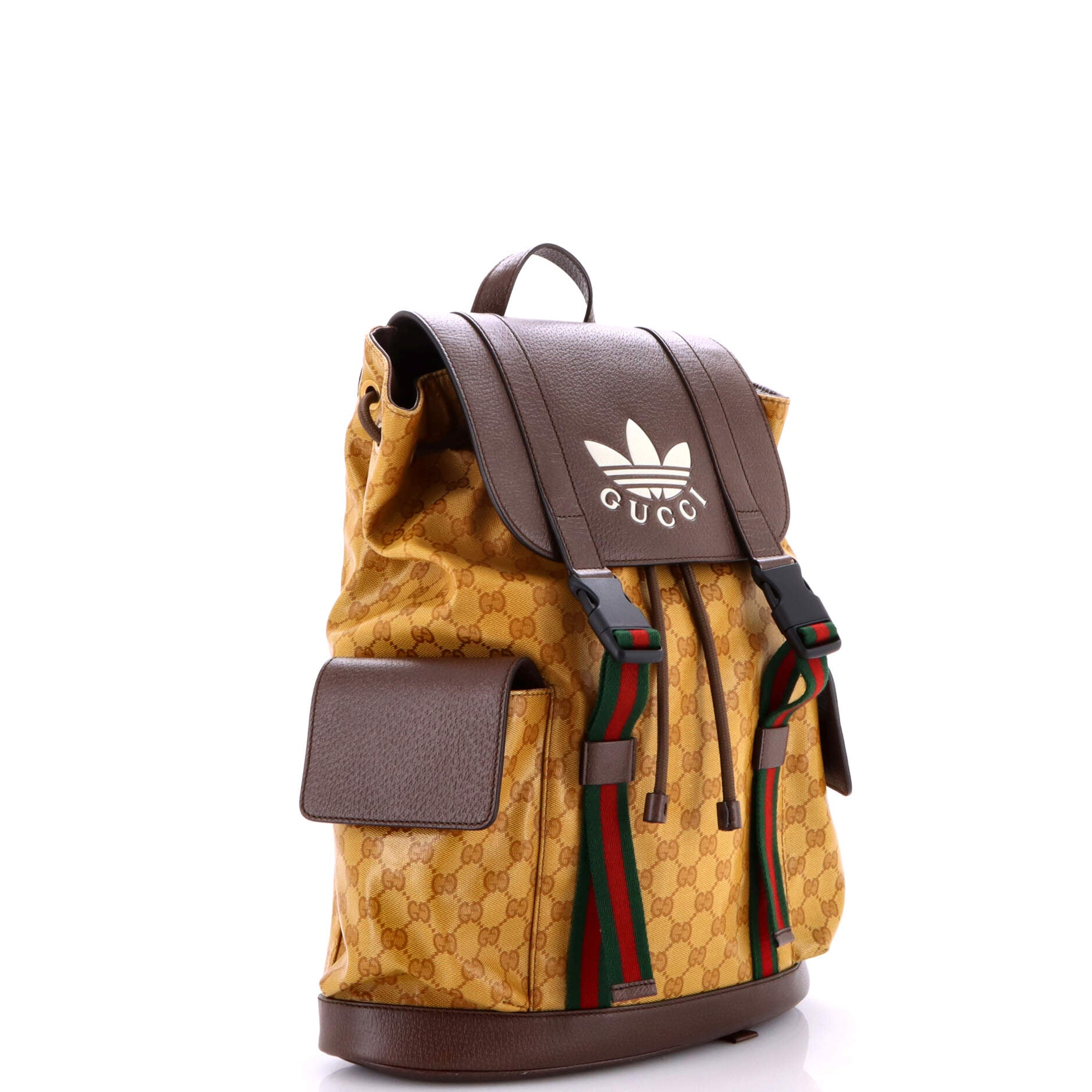 Gucci x adidas Double Pocket Buckle Backpack GG Coated Canvas Medium