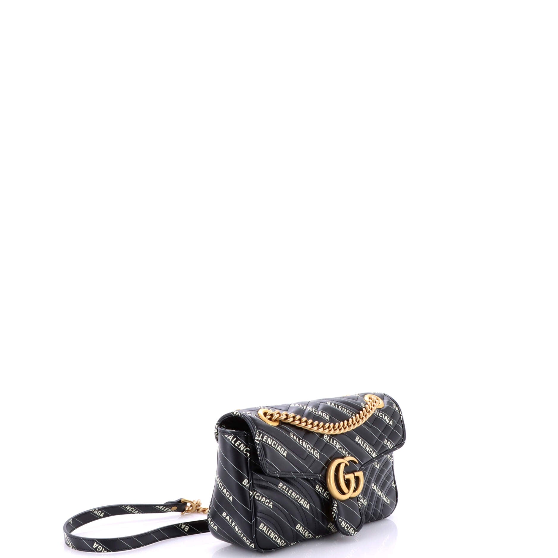 Gucci x Balenciaga The Hacker Project GG Marmont Flap Bag Printed Matelasse Leather Small
