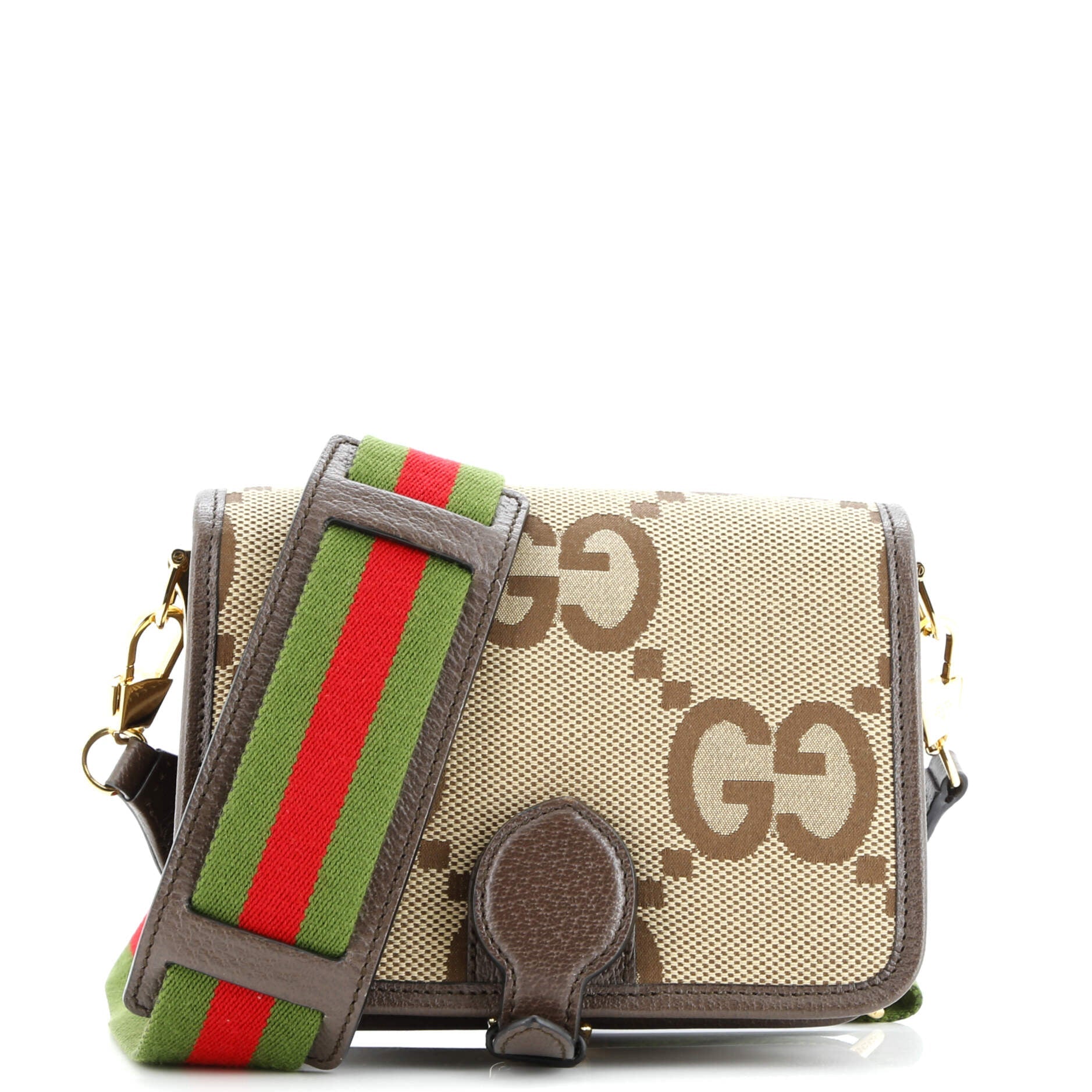 Gucci Buckle Messenger Bag Jumbo GG Canvas Small