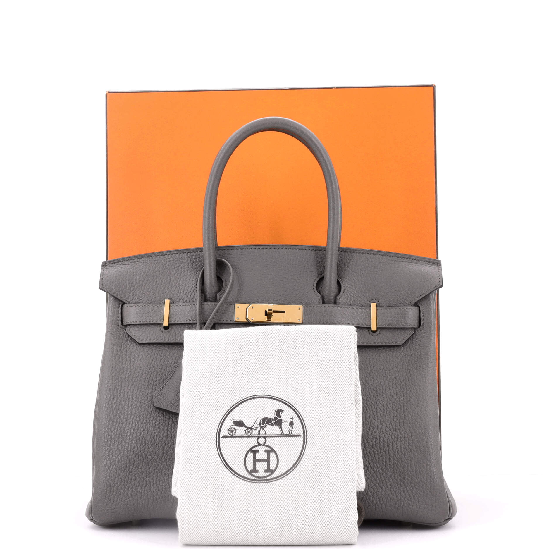 Hermes Birkin Handbag Grey Togo with Rose Gold Hardware 30