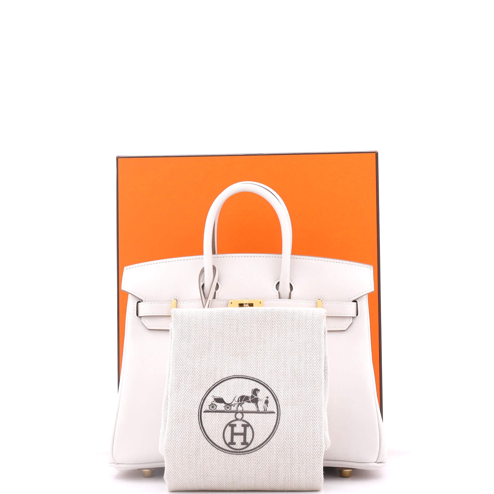 Hermes Birkin Handbag Grey Swift with Gold Hardware 25