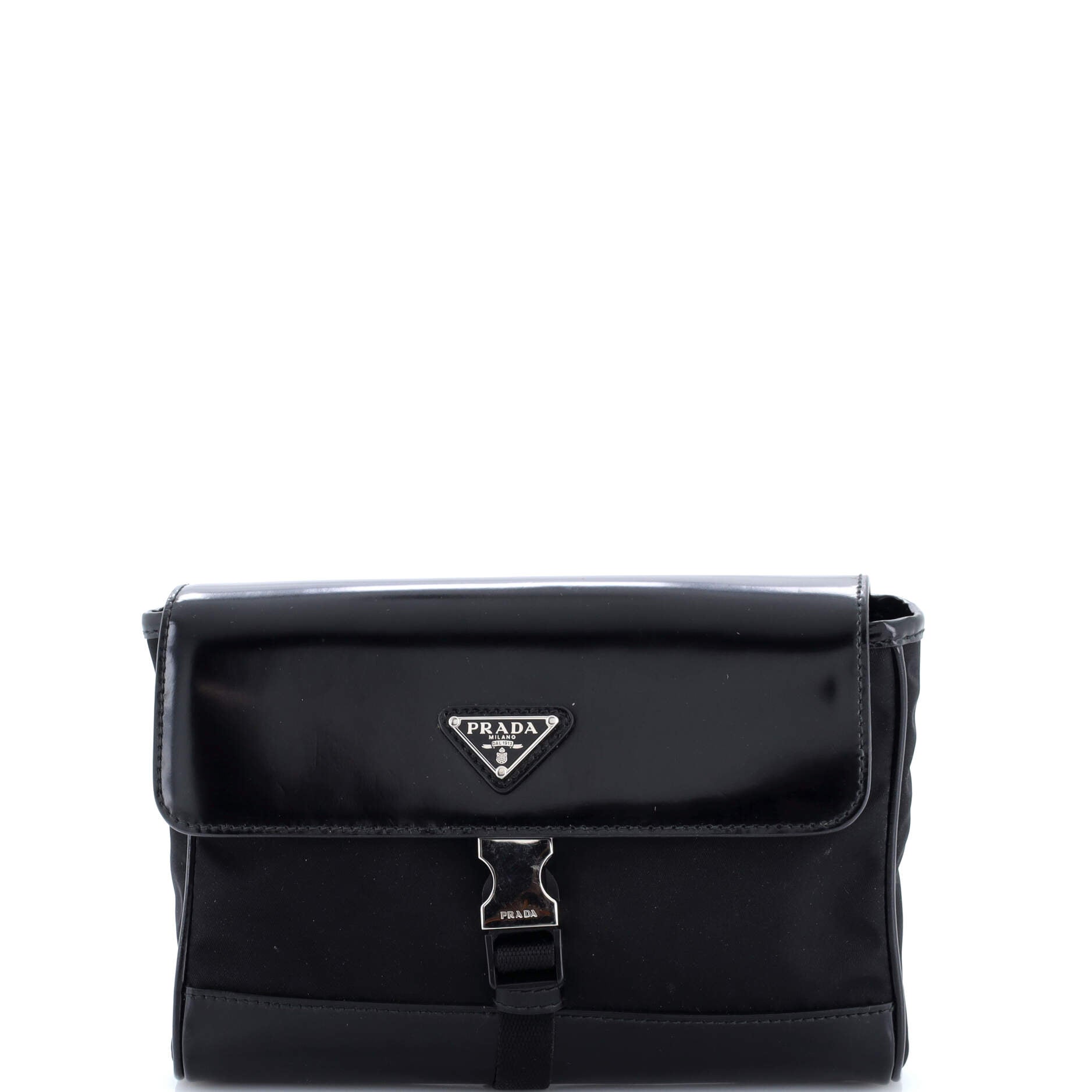 Prada Buckle Flap Crossbody Bag Re-Nylon and Leather Small