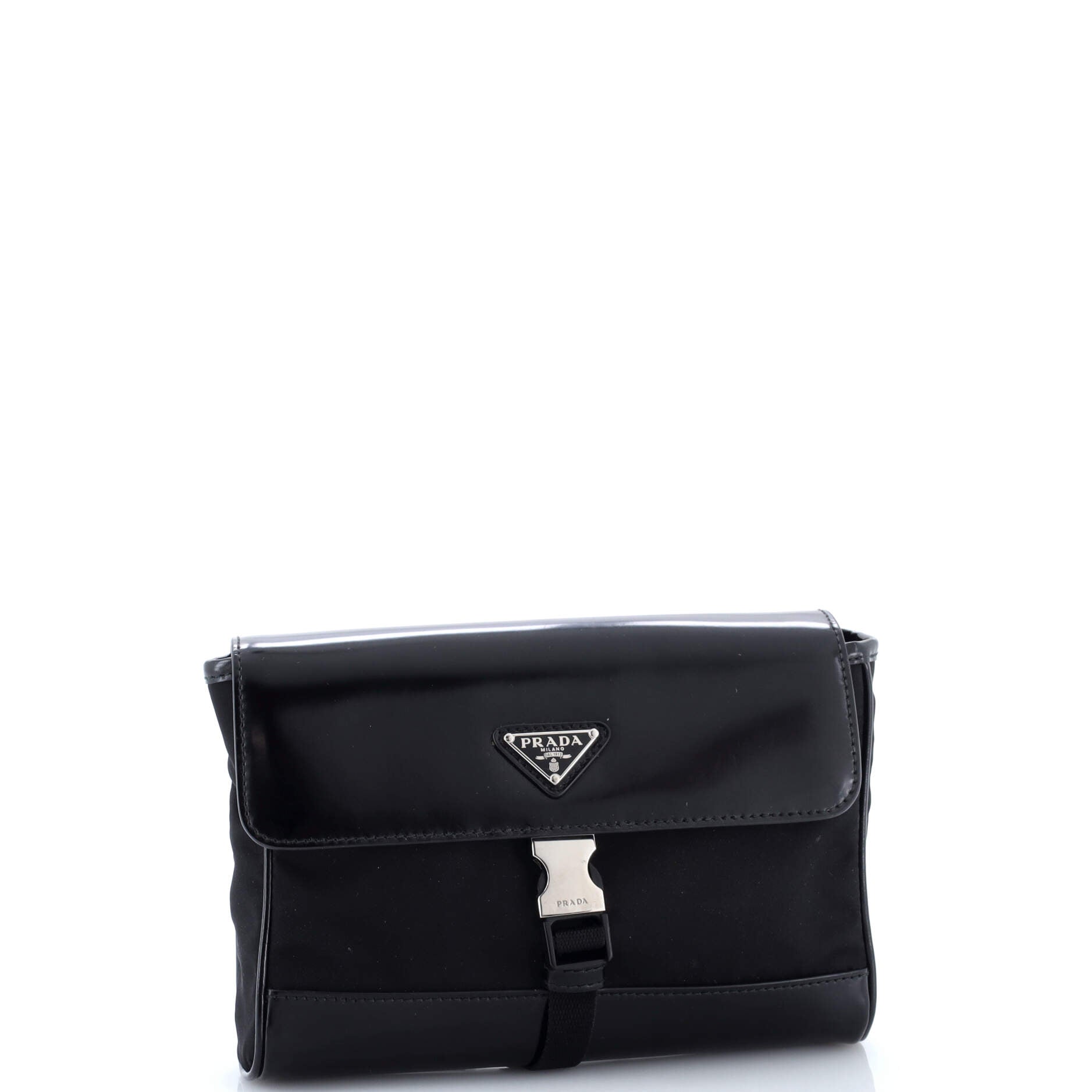 Prada Buckle Flap Crossbody Bag Re-Nylon and Leather Small