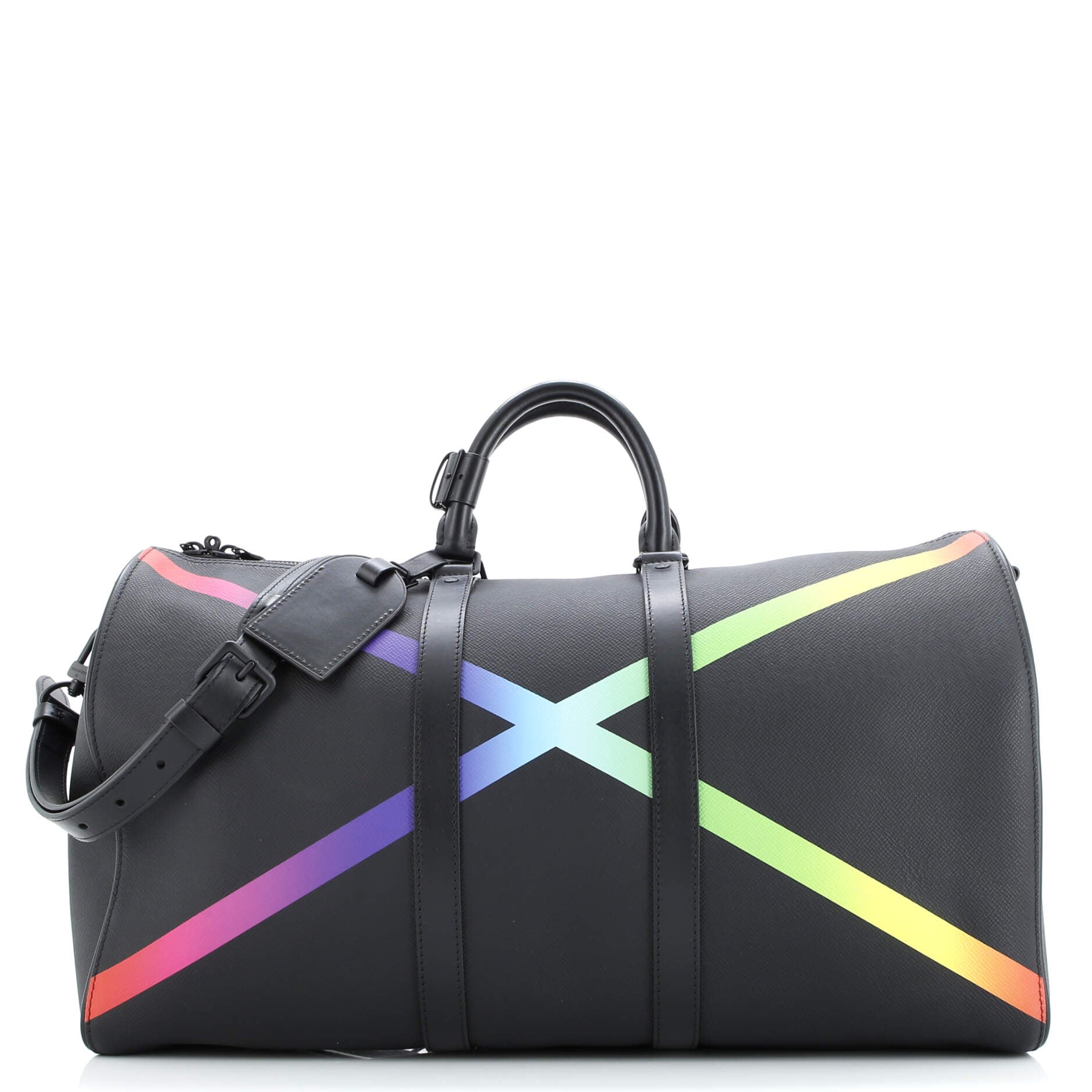 Louis Vuitton Keepall Bandouliere Bag Rainbow Taiga Leather 50
