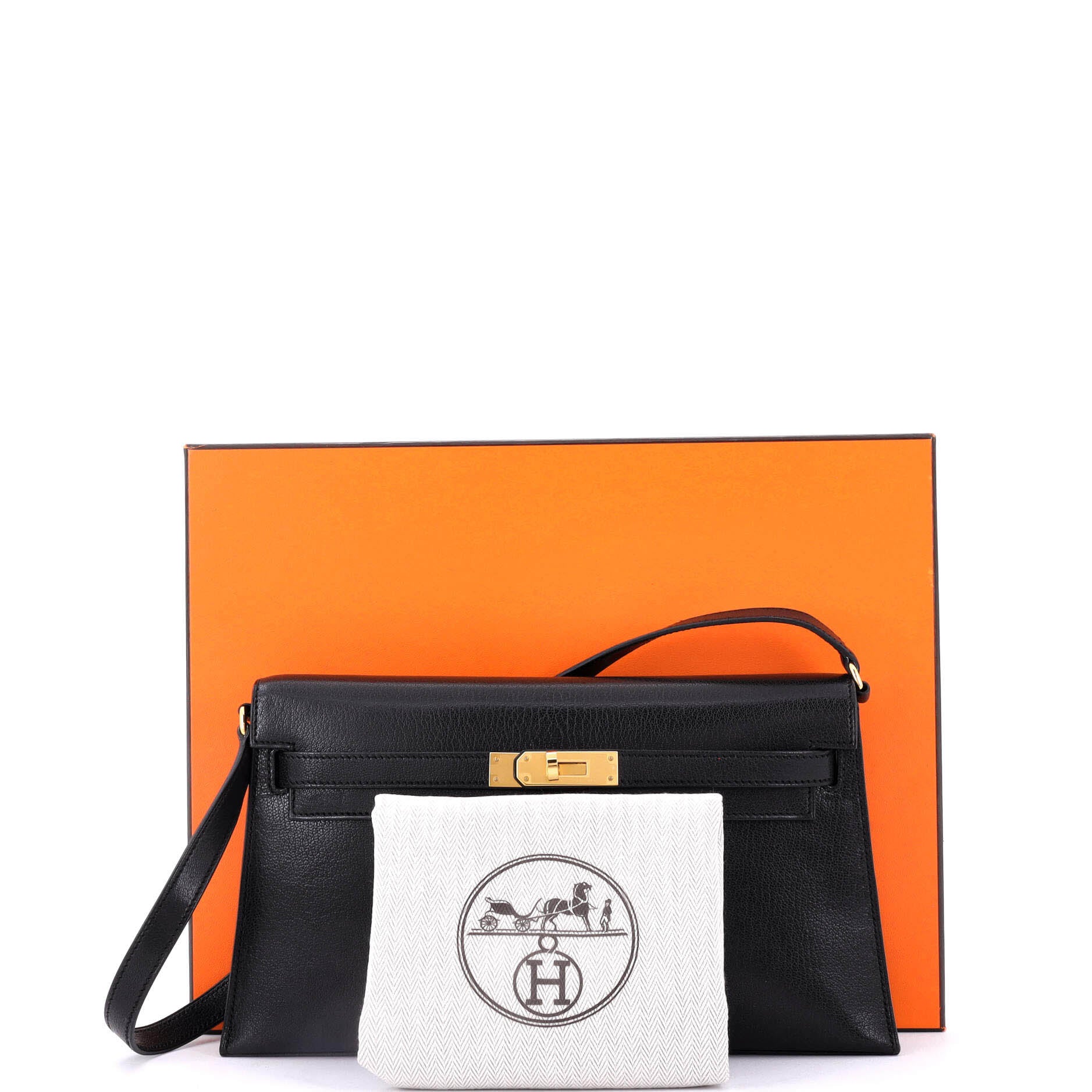 Hermes Kelly Elan Shoulder Bag Chevre Chamkila