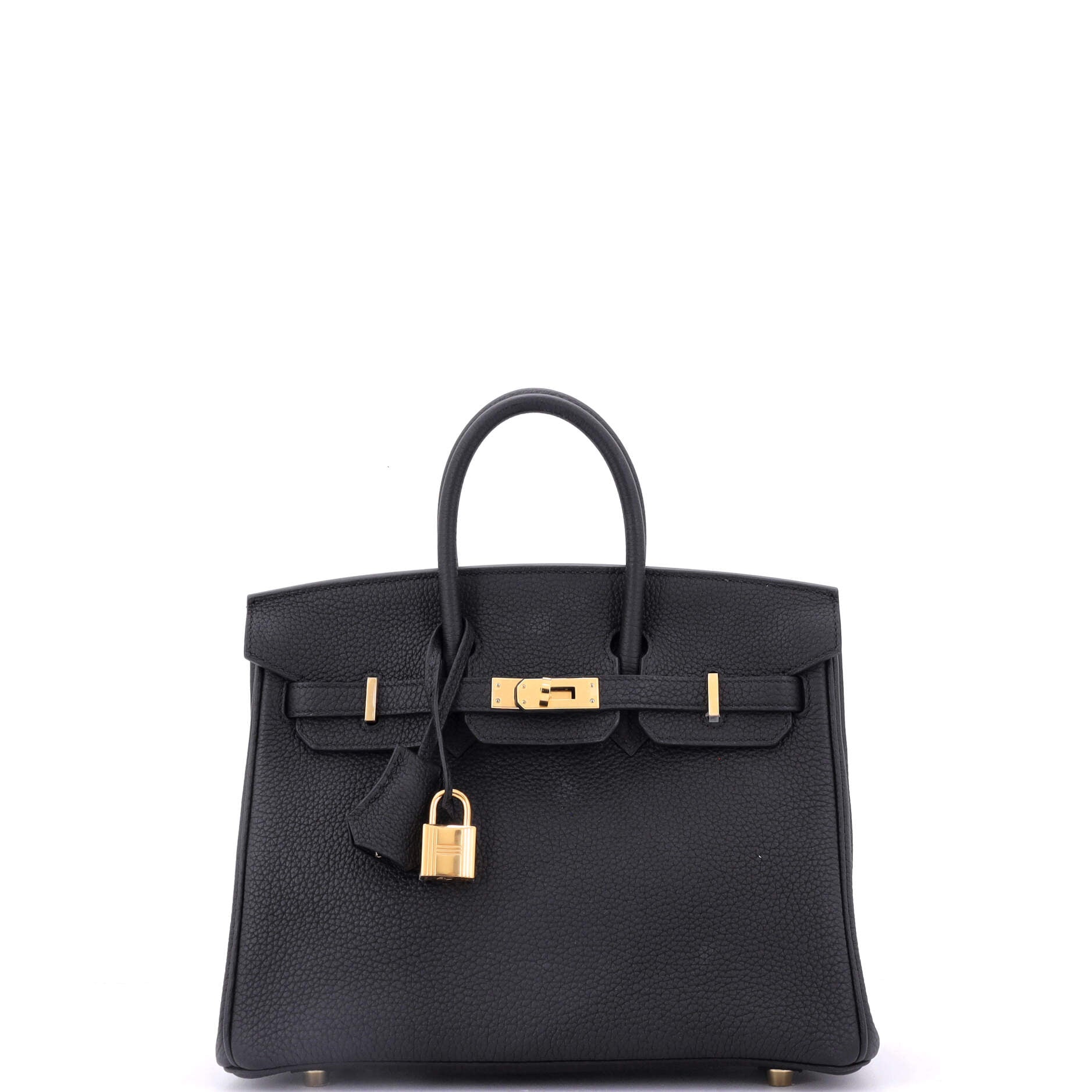 Hermes Birkin Handbag Black Togo with Gold Hardware 25