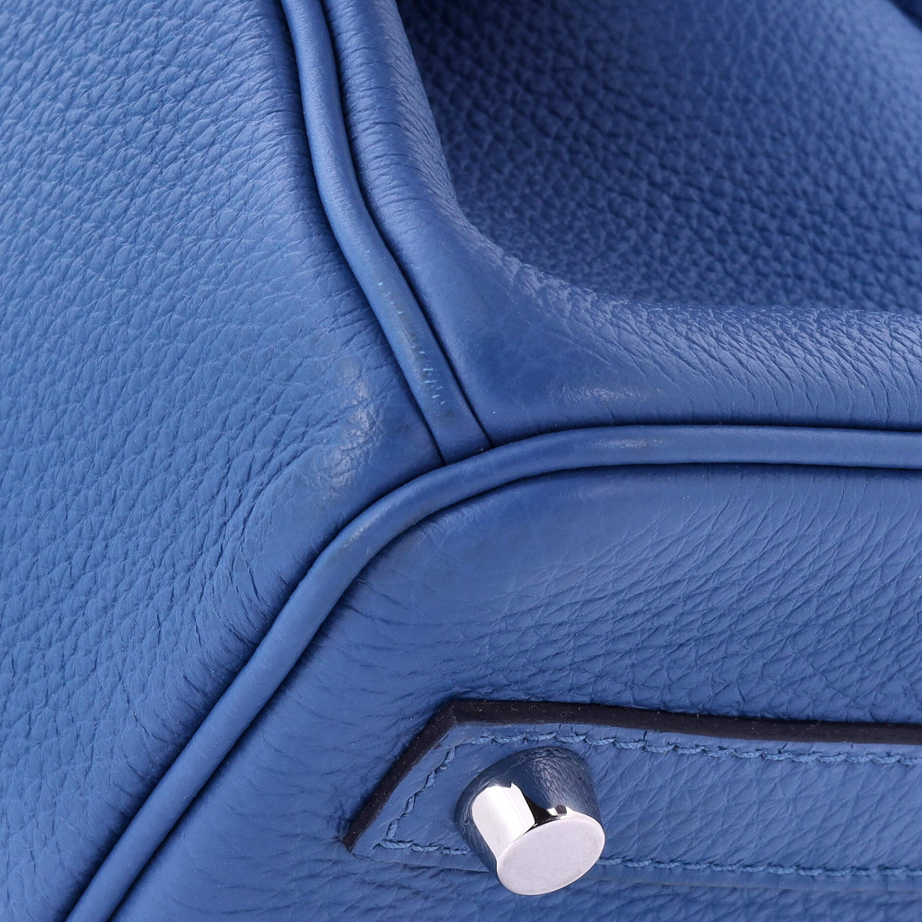 Hermes Birkin Handbag Blue Togo with Palladium Hardware 30