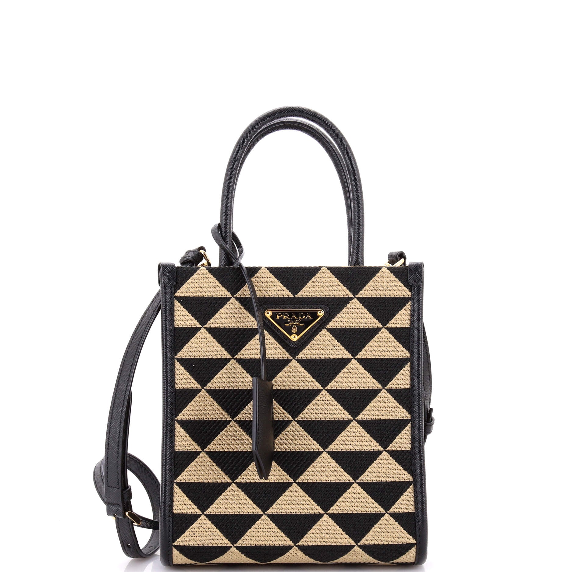 Prada Symbole Shopper Tote Jacquard Mini