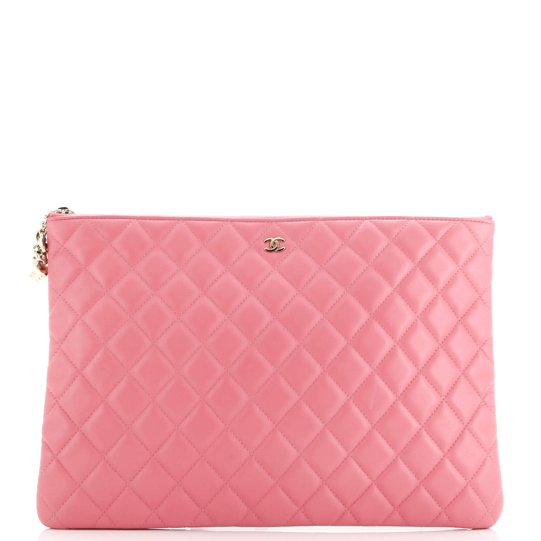 Chanel CC Casino O Case Clutch Quilted Lambskin Large