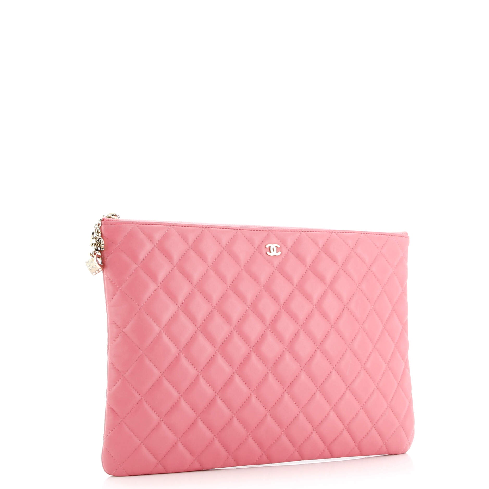 Chanel CC Casino O Case Clutch Quilted Lambskin Large