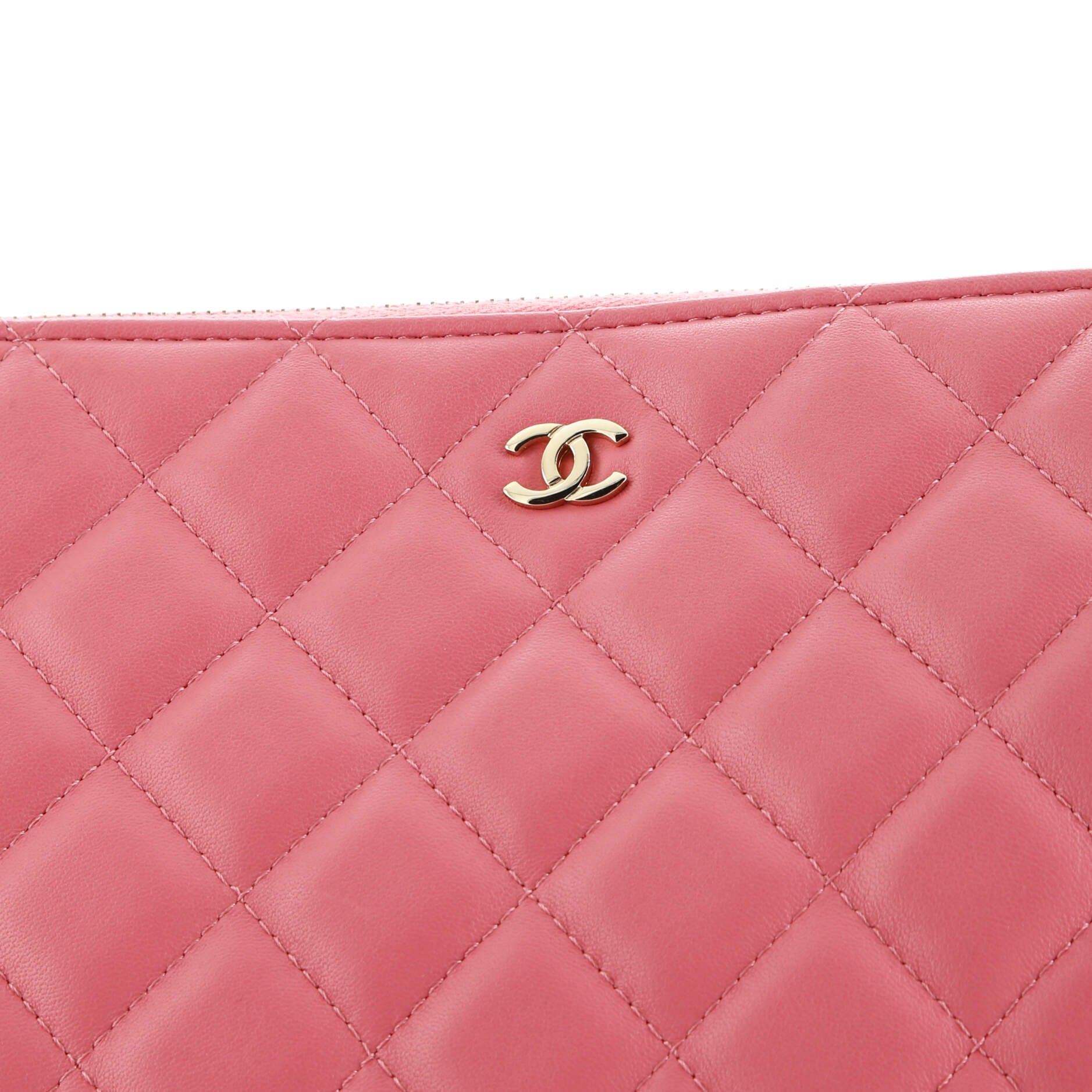Chanel CC Casino O Case Clutch Quilted Lambskin Large