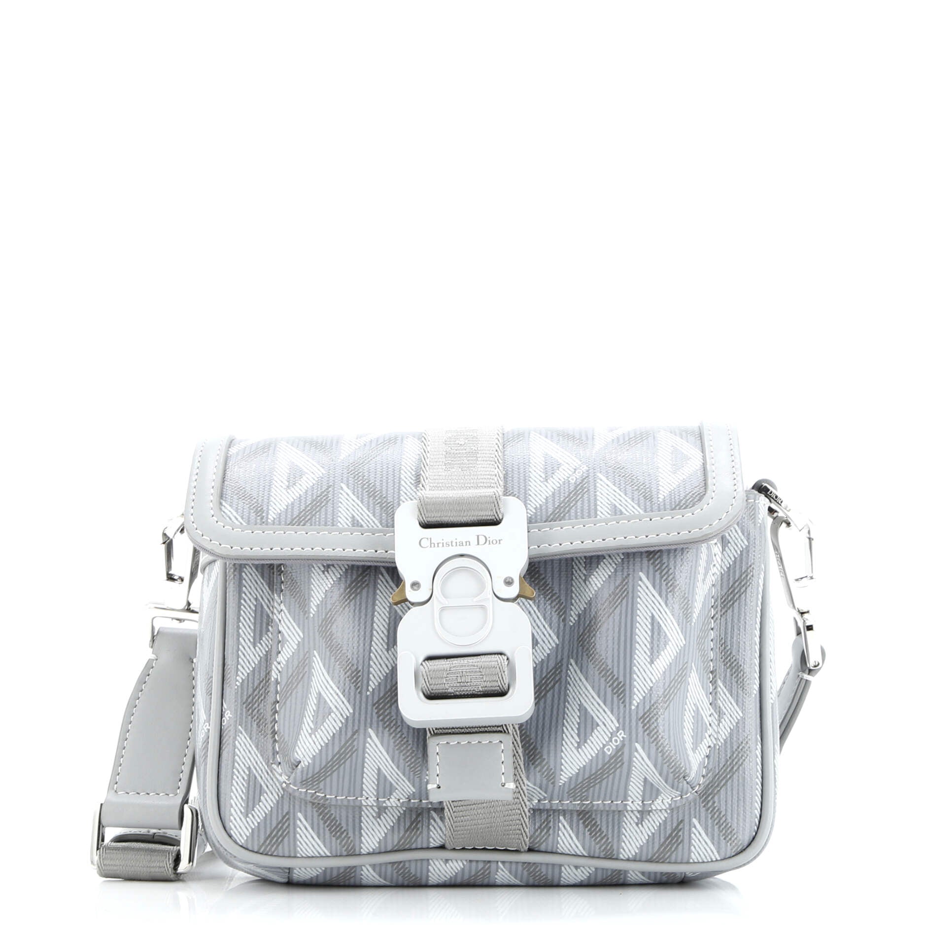 Christian Dior Hit the Road Flap Crossbody Bag CD Diamond Coated Canvas and Leather Mini
