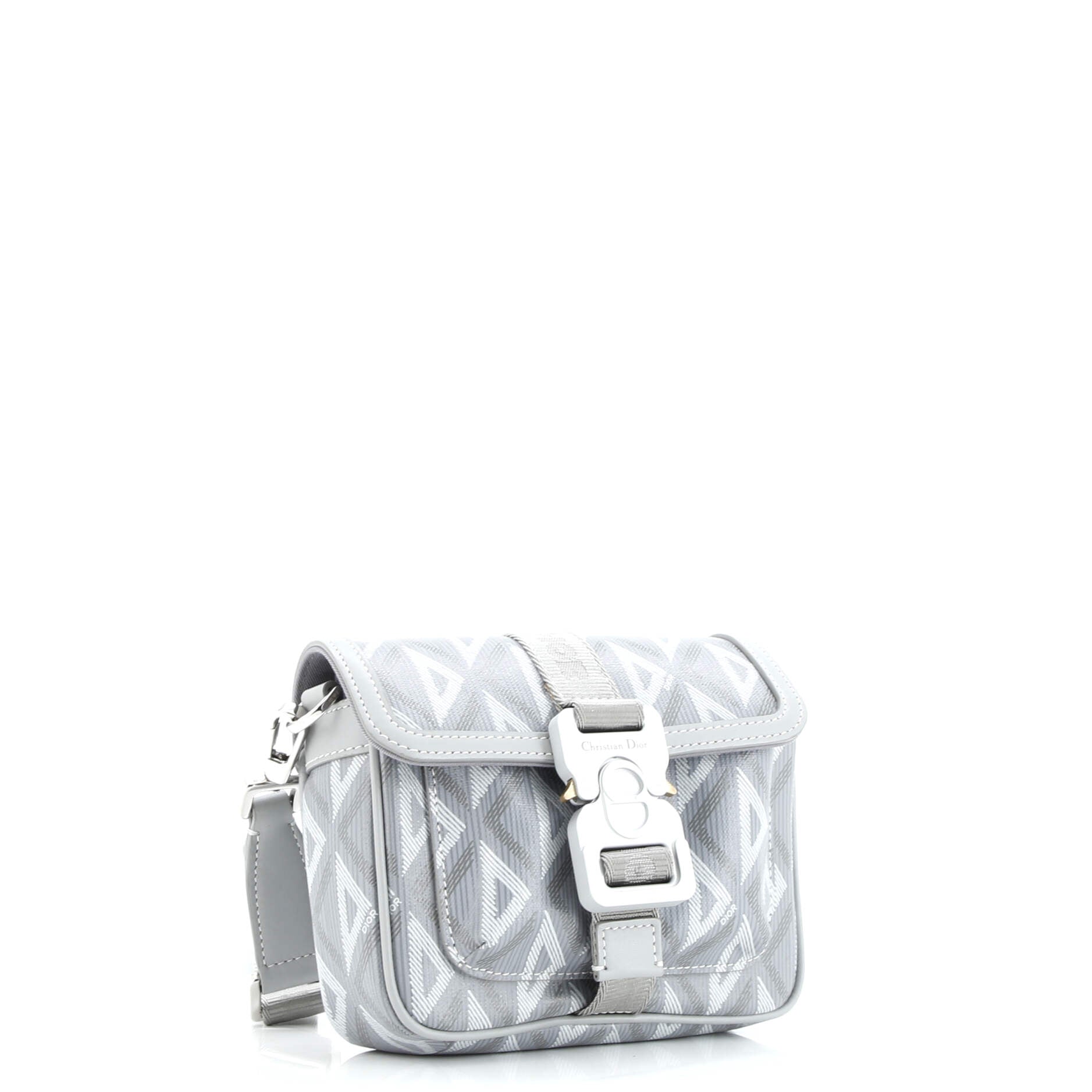 Christian Dior Hit the Road Flap Crossbody Bag CD Diamond Coated Canvas and Leather Mini