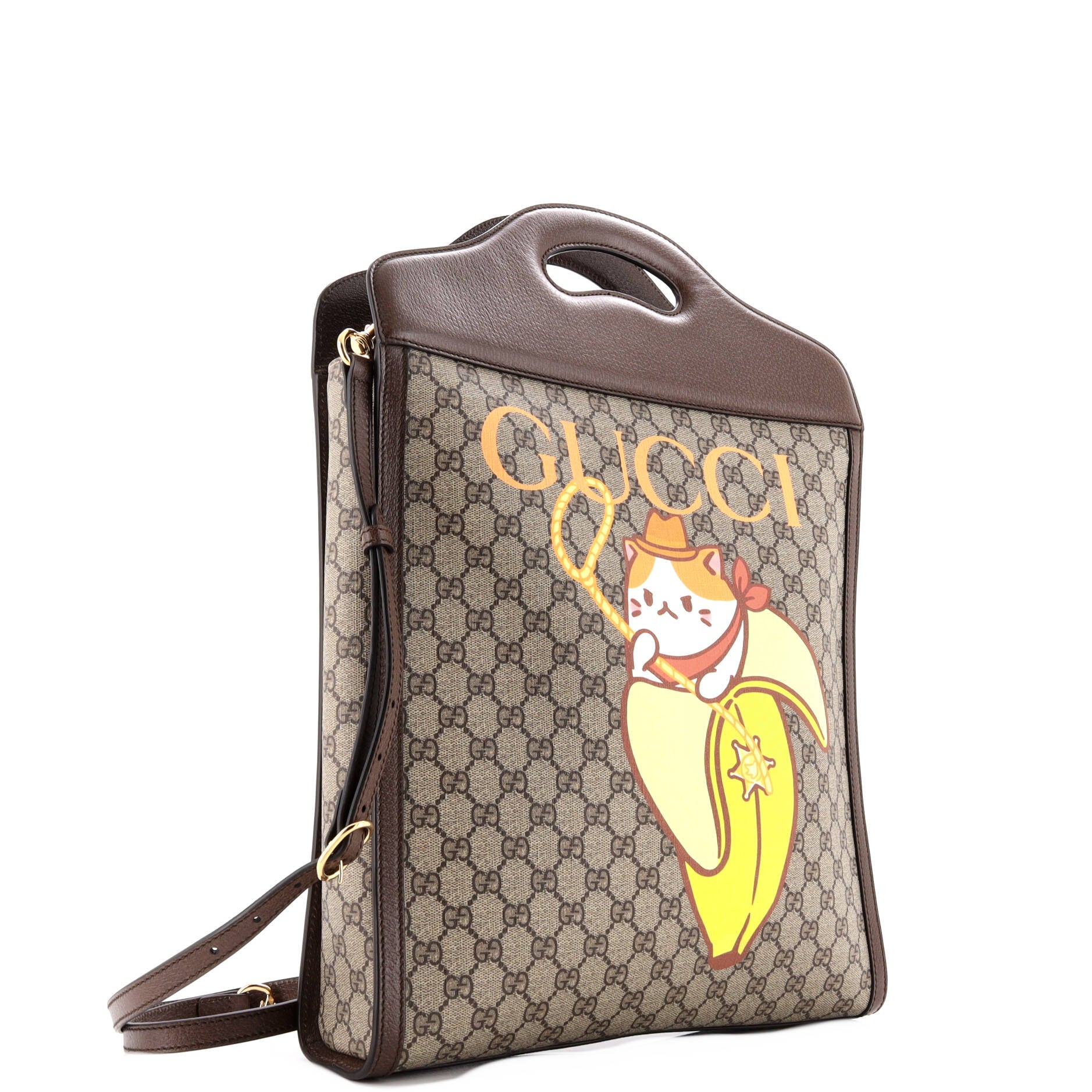 Gucci Cut Out Handle Tote Printed GG Coated Canvas